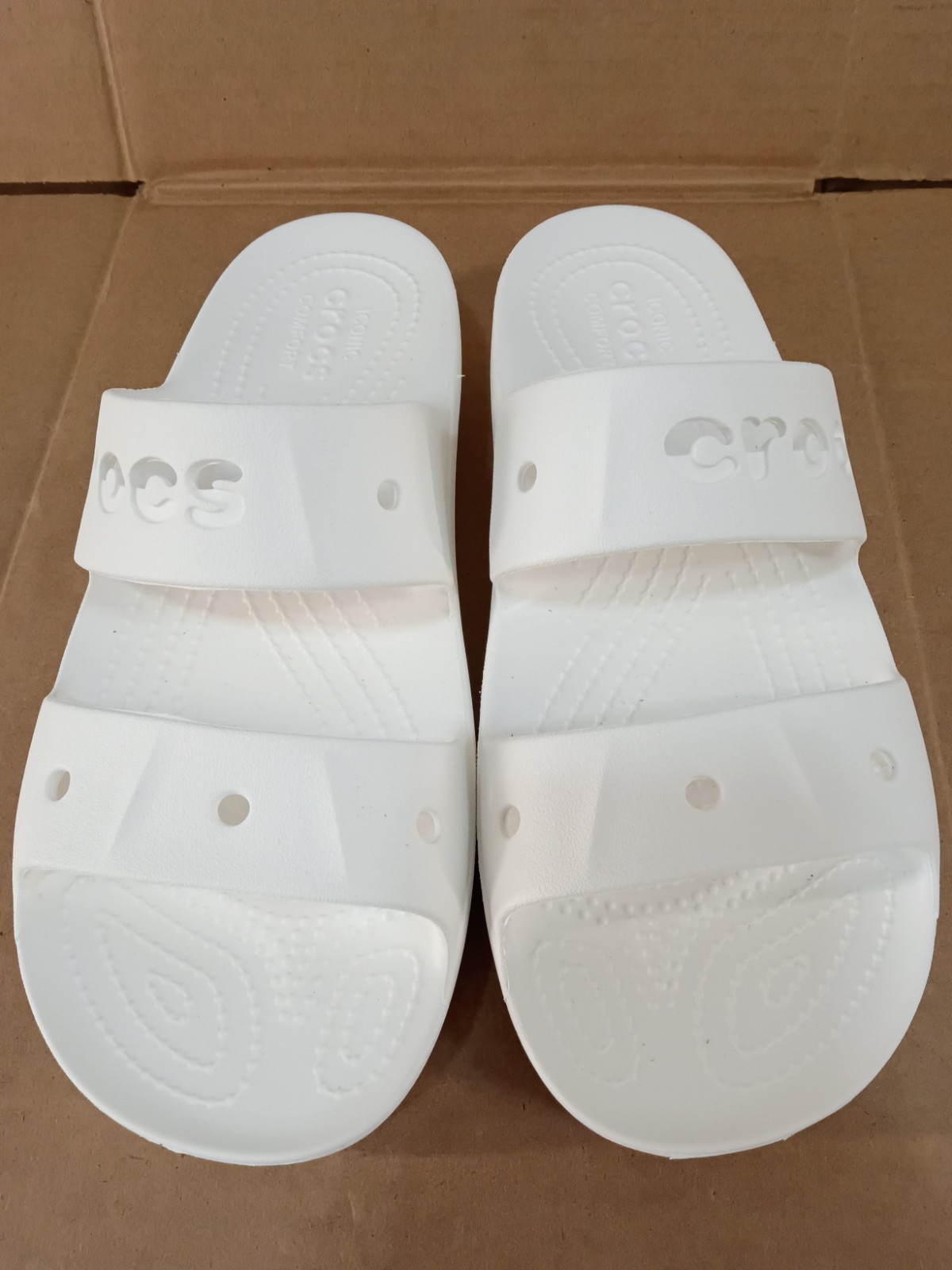 Crocs Baya Platform Slide Sandals White Women’s Size 9 EUC