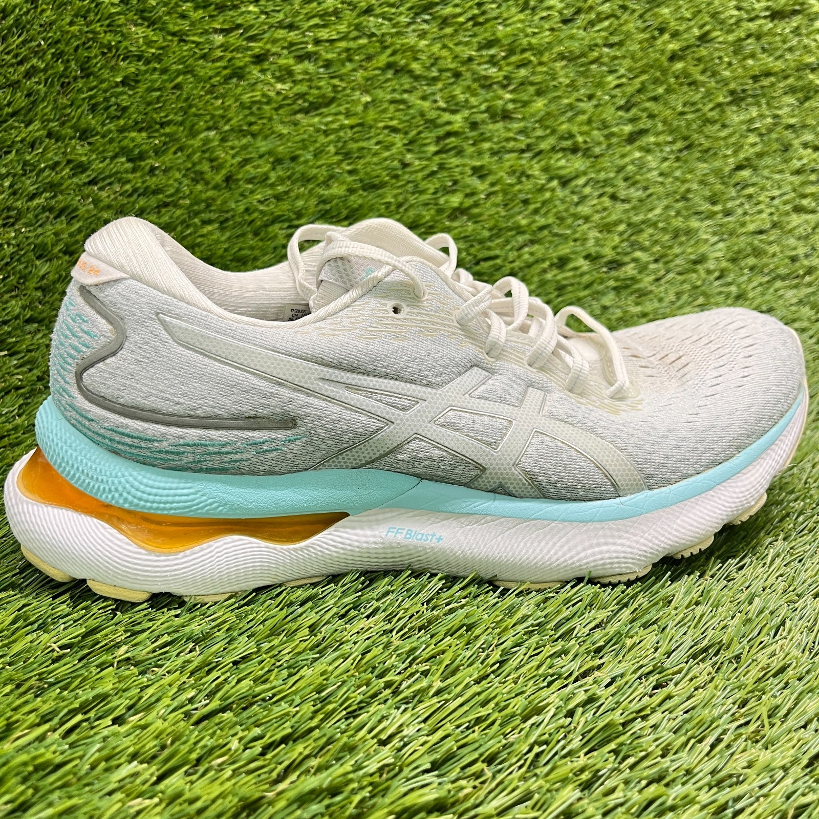 Asics Gel-Nimbus 24 Womens Size 9 Gray Blue Athletic Running Shoes Sneakers