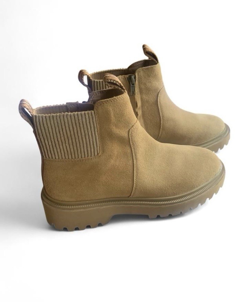 Madewell The Henry Lugsole Boot in Suede Sand Size 9 Chunky Fall