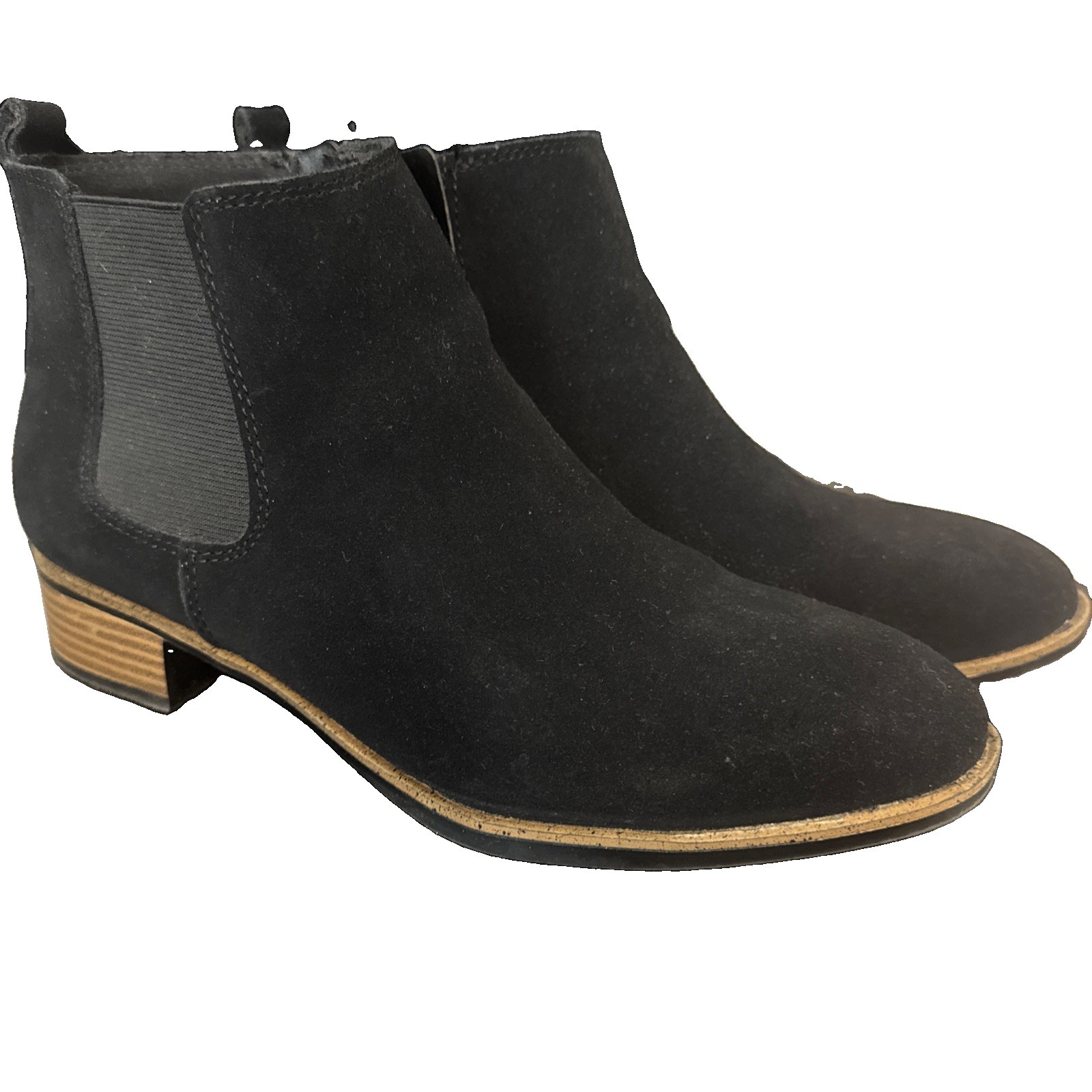 White Mountain Black Suede Ankle Boots Women’s Size 10 Low Block Heel