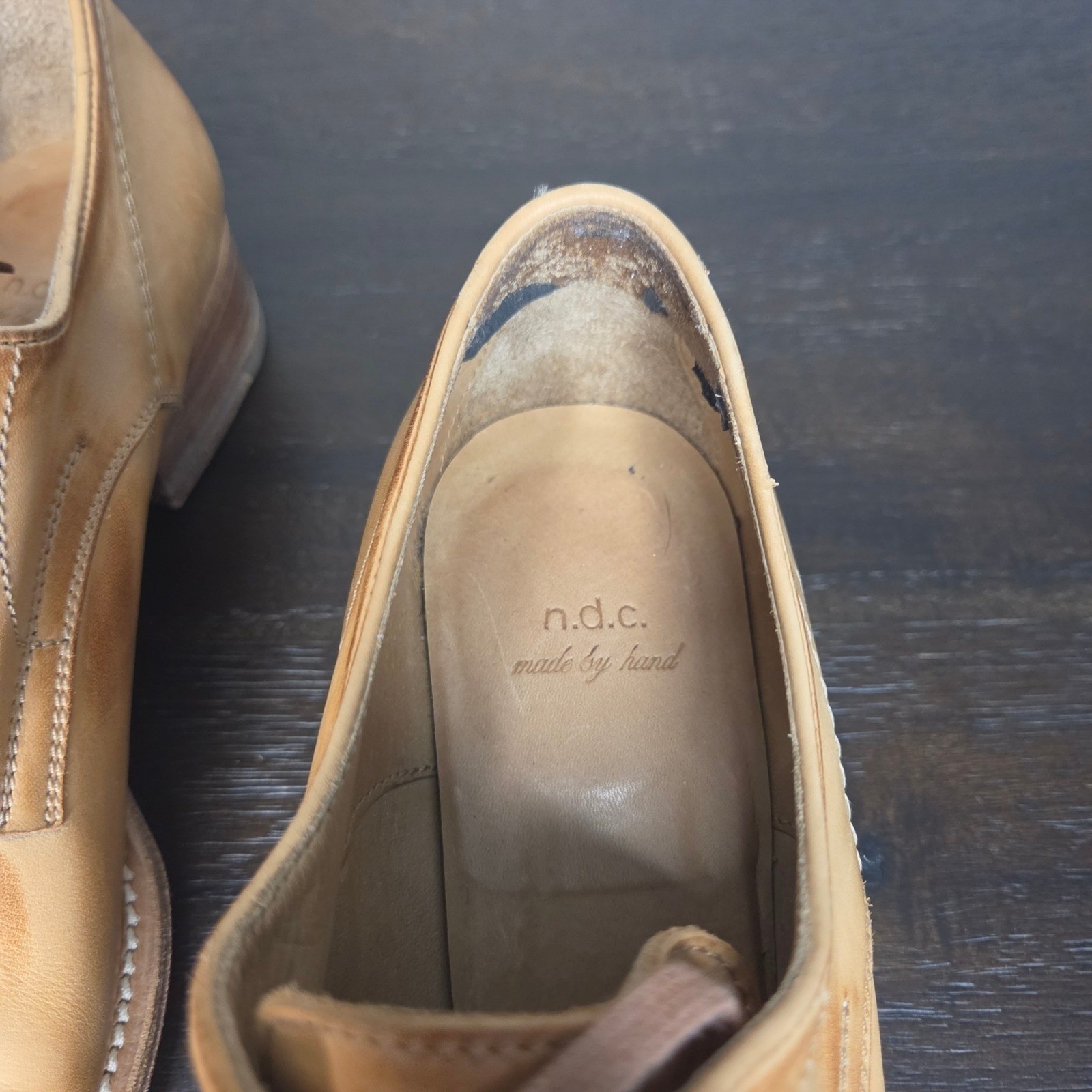 n.d.c. Made By Hand Leather Derby Shoes Womens EU 40 US 9.5 Tan Oxford Italy
