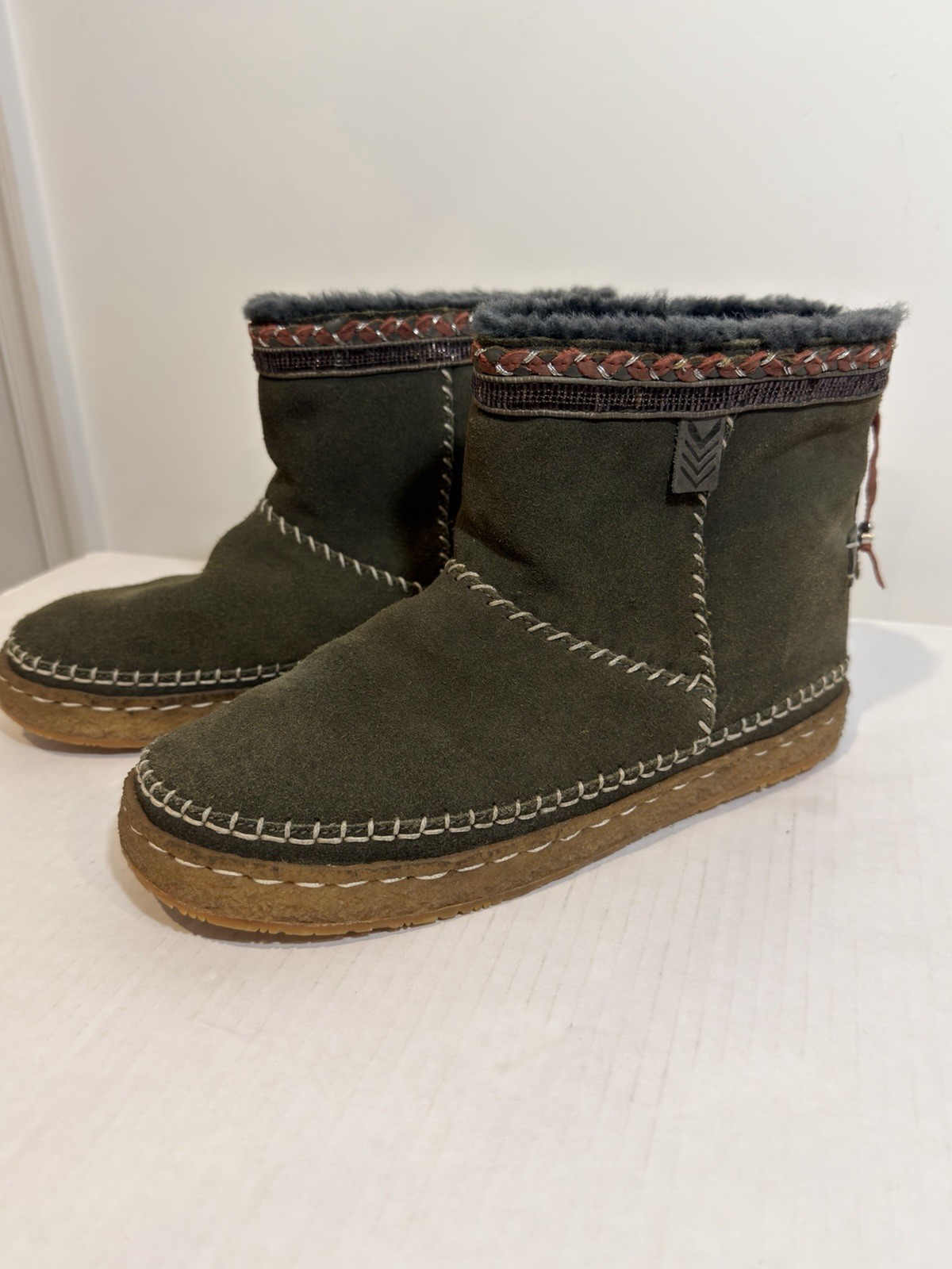 Laidback London🔥Boote Suede Sheepskin/Boho/Prairie/Western/Grunge Sz~40/US 9💥