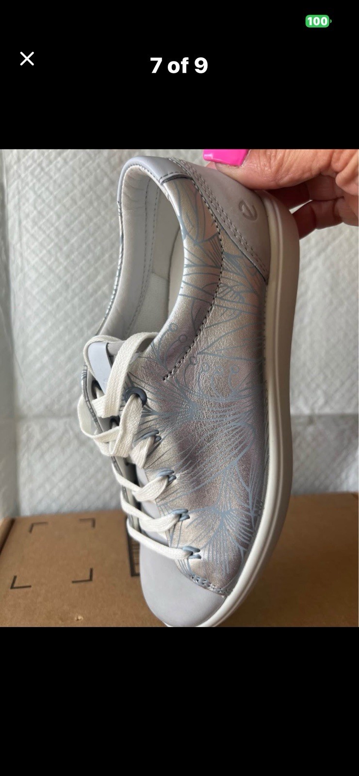 ECCO Women’s Soft 7 Floral Sneakers Size 4-4.5 New Without Box In Wrap