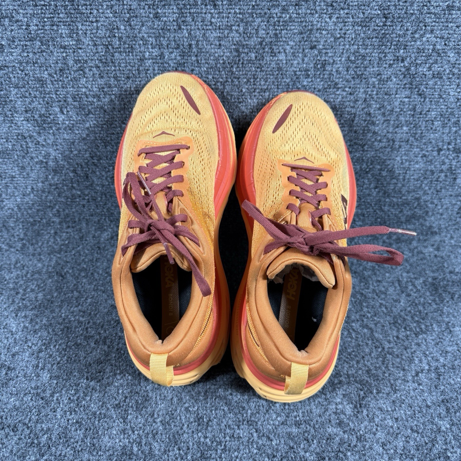 Hoka One One Bondi 8 Running Shoes Womens Size 8.5B Orange Athletic Sneaker Gym