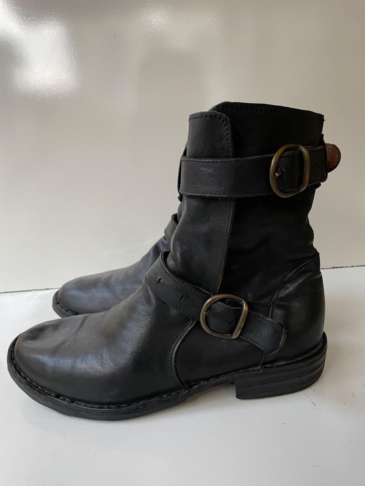 Fiorentini + Baker Eternity Black Strap Leather Women’s Boots EUR 36 / USA 6