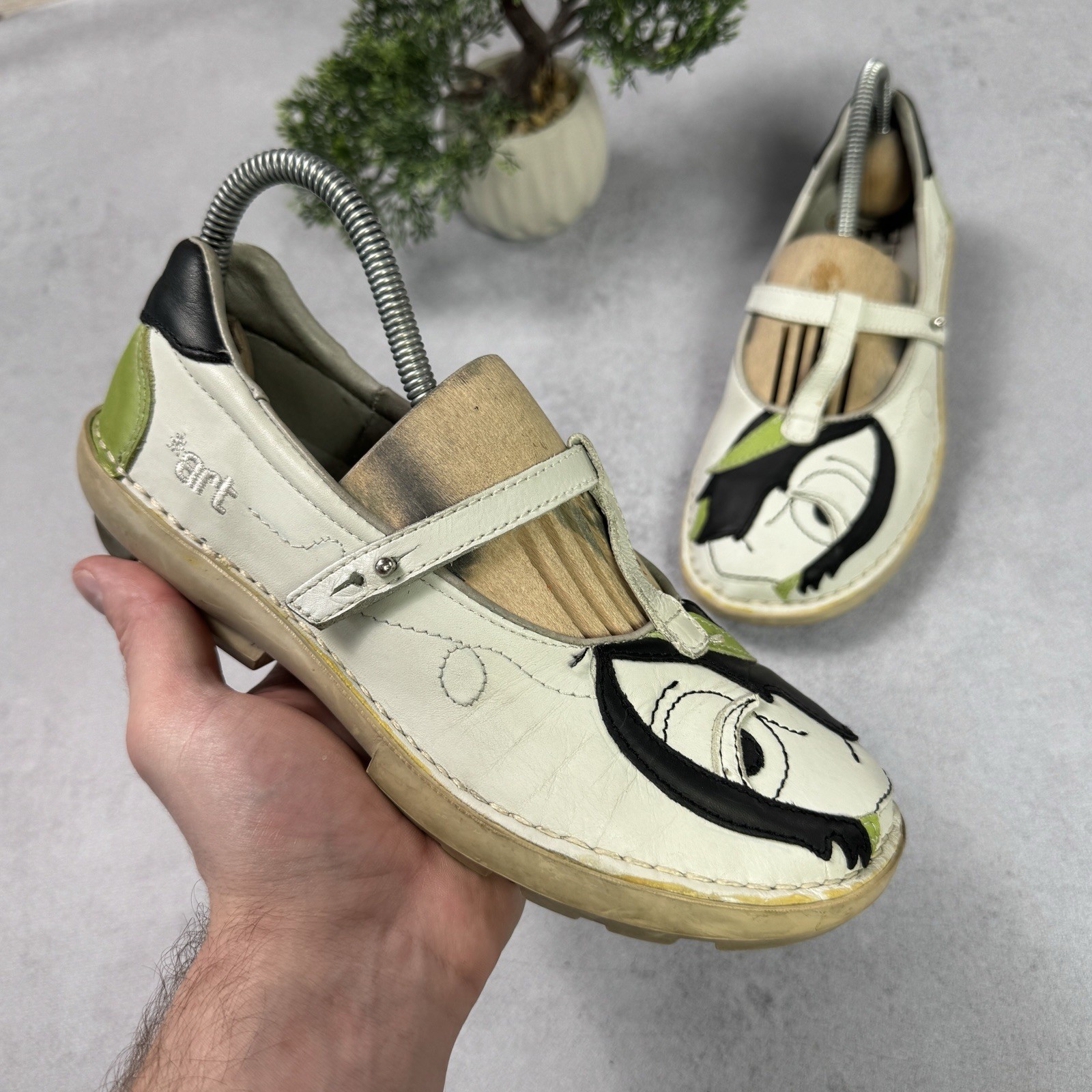 Vintage The Art Women Balerina Chuncky Shoes Flats Sandals EU 38 US 8