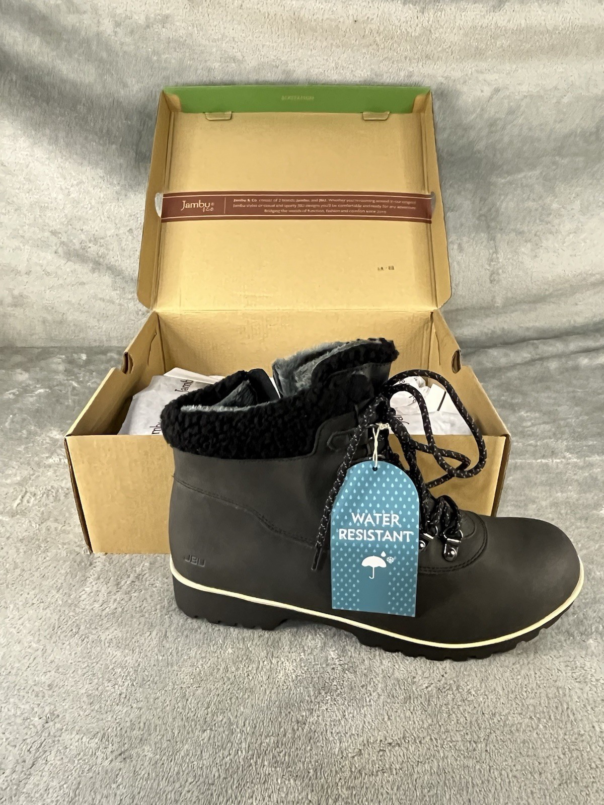 JBU by Jambu Blue Creek Water Resistant Faux Fur Lined Boots Black 9.5