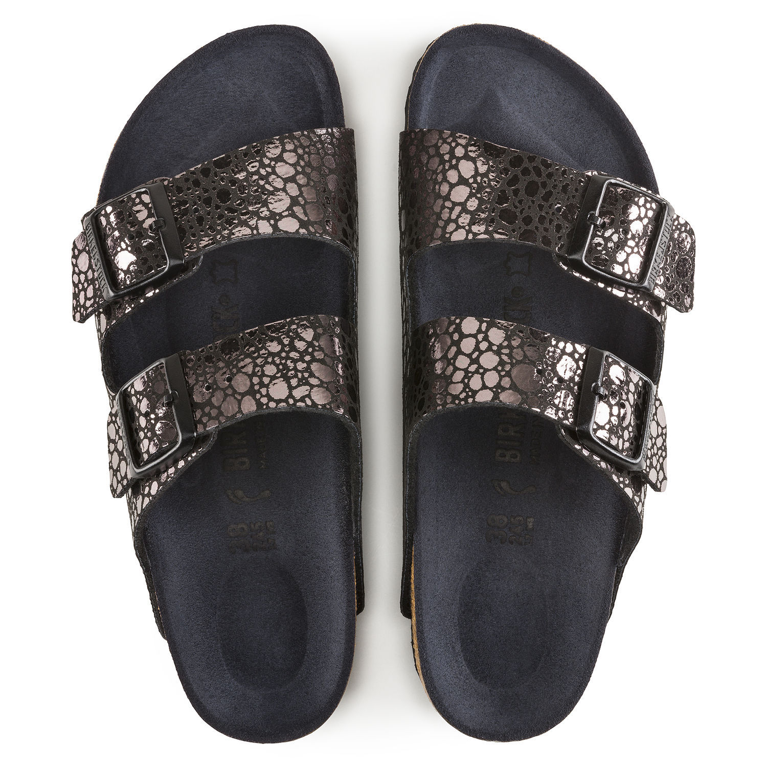 Birkenstock Birko Flor ARIZONA Metallic Stones Black BNIB 1008871 & 1008872