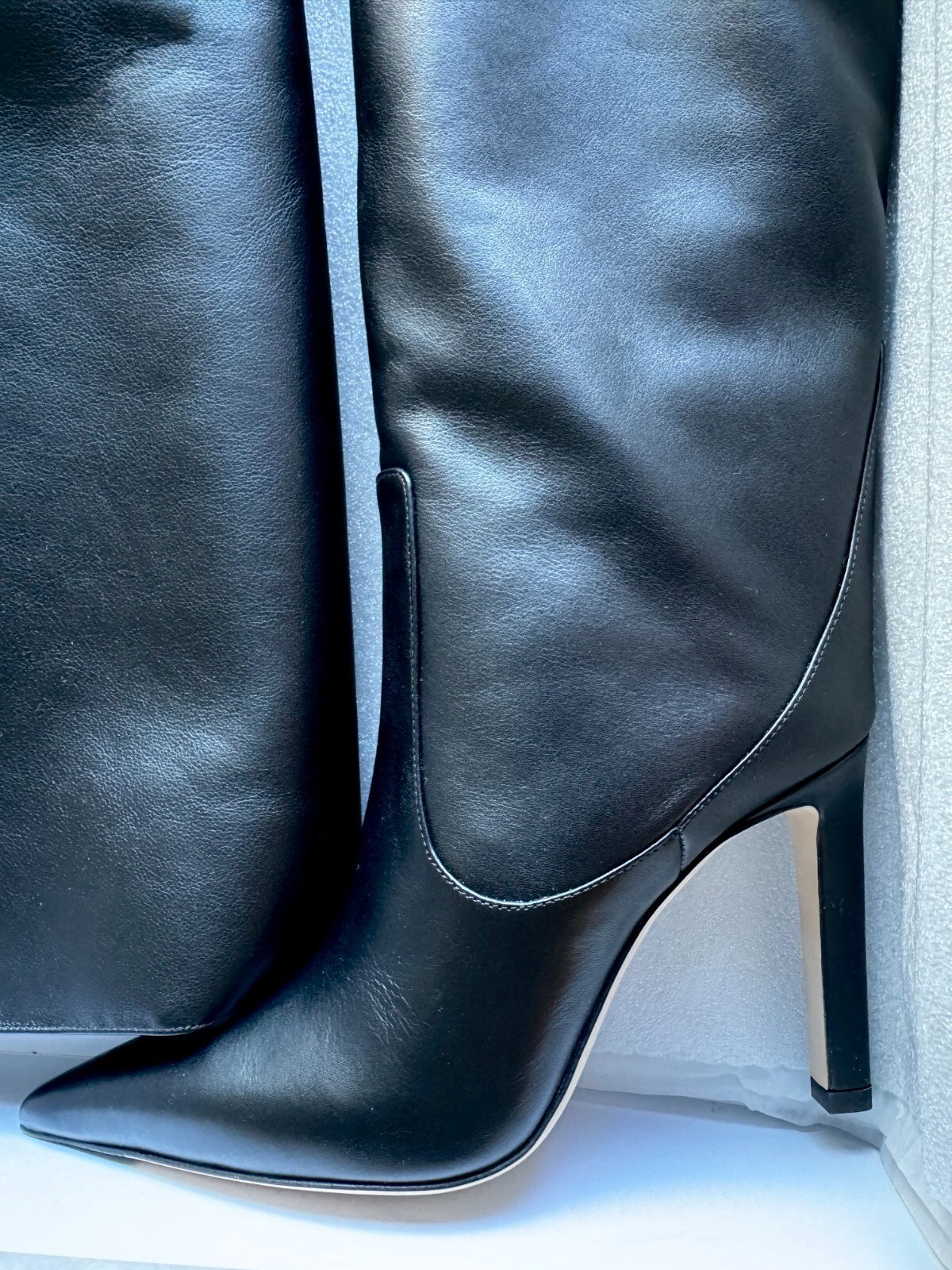 JIMMY CHOO-Mavis 100 Black Smooth Leather Knee-High Boots Size 36 – New with Box