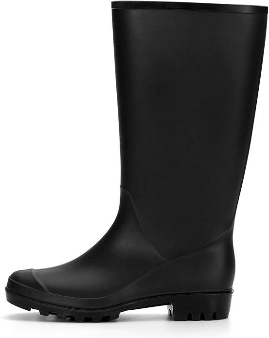 Mysoft Women’s Knee High Rain Boots Waterproof Tall Rain Black EU sizes 37-42