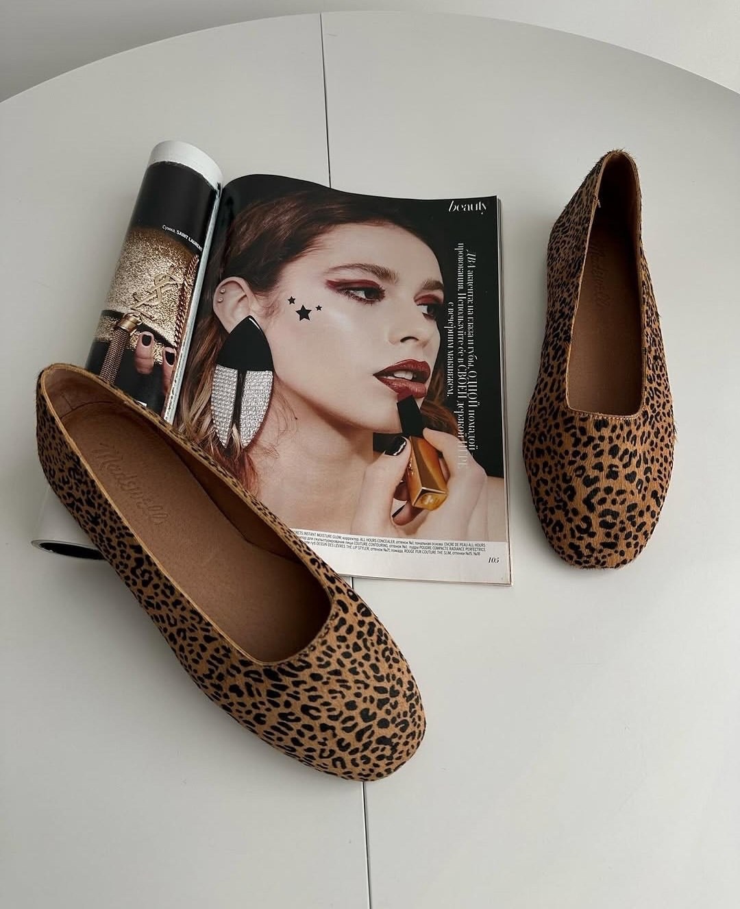 Madewell The Cory Leopard Calf Hair Flats Desert Dune Multi Women’s Size 7