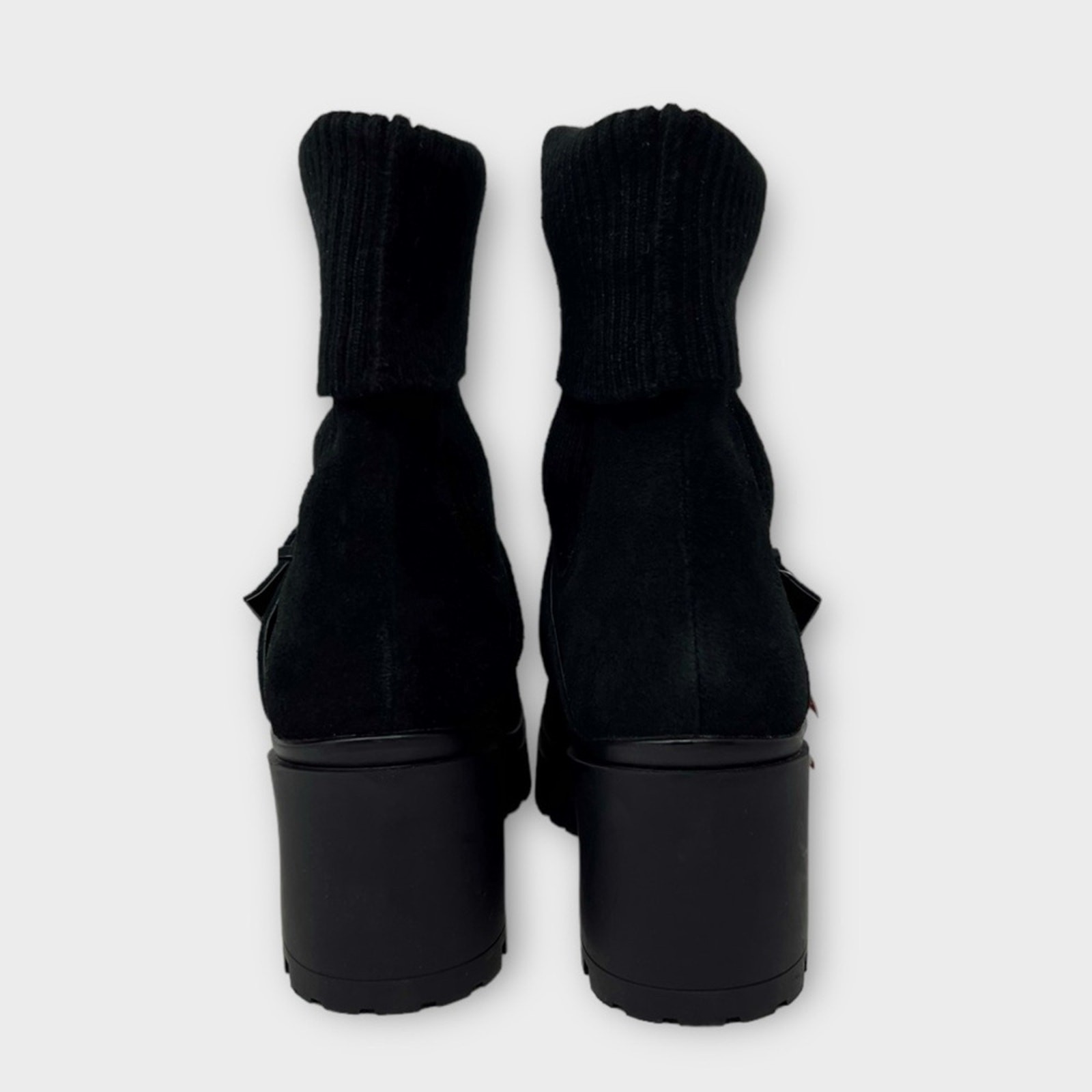 Blondo Remi Waterproof Stretch Knit Lug Bootie in Black Suede Size 10 NEW