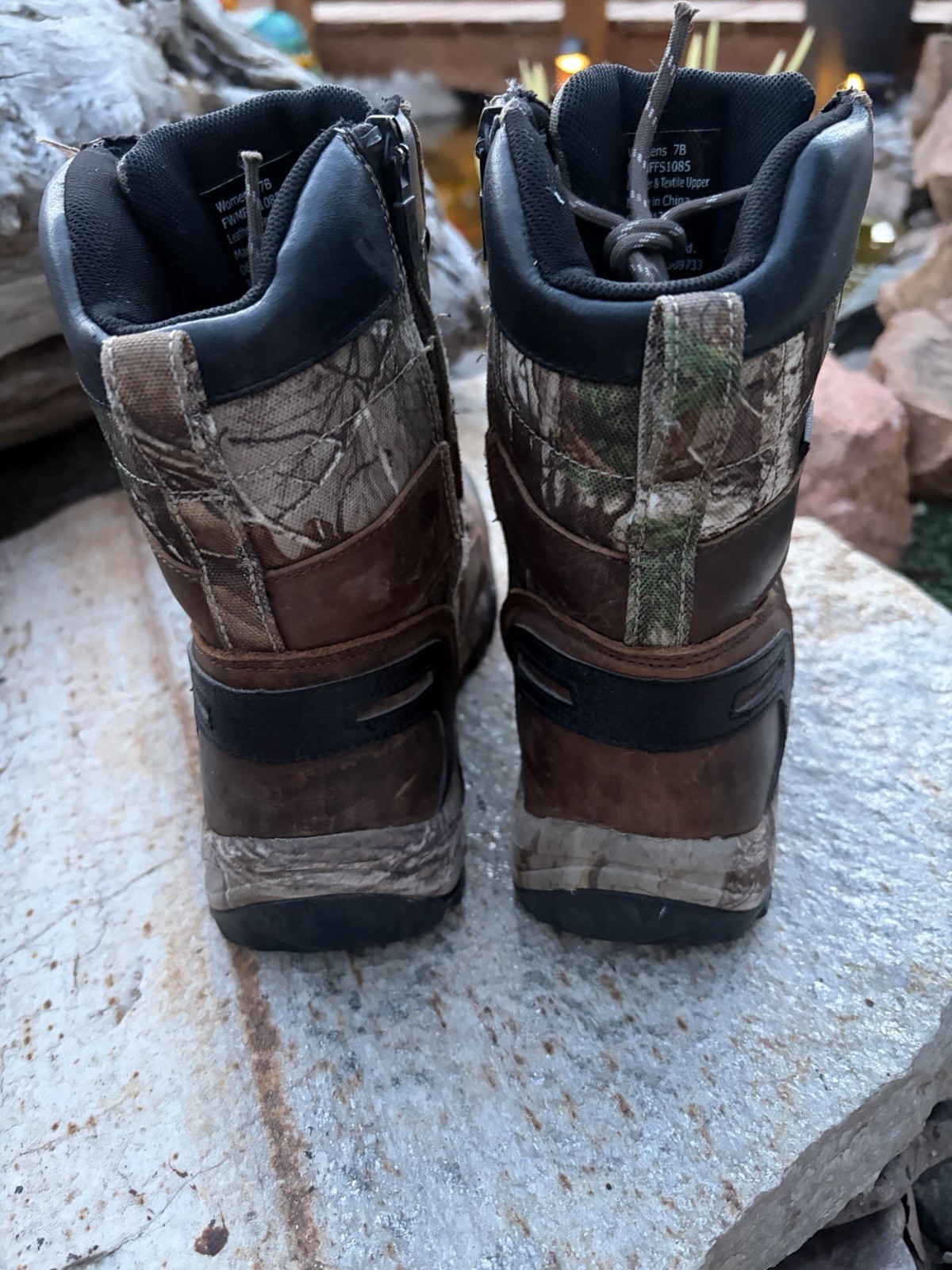 Magellan Outdoors Womens 7 Camo Hunting Boots Leather Lace Up Outdoor