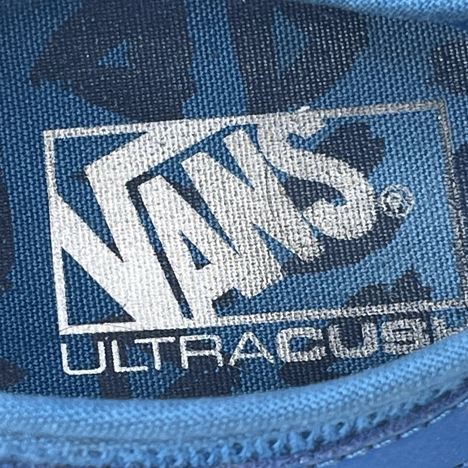 Vans Positive Vibes Warriors Blue Mesh Ultracush Skate Shoes Womens Size 7.5