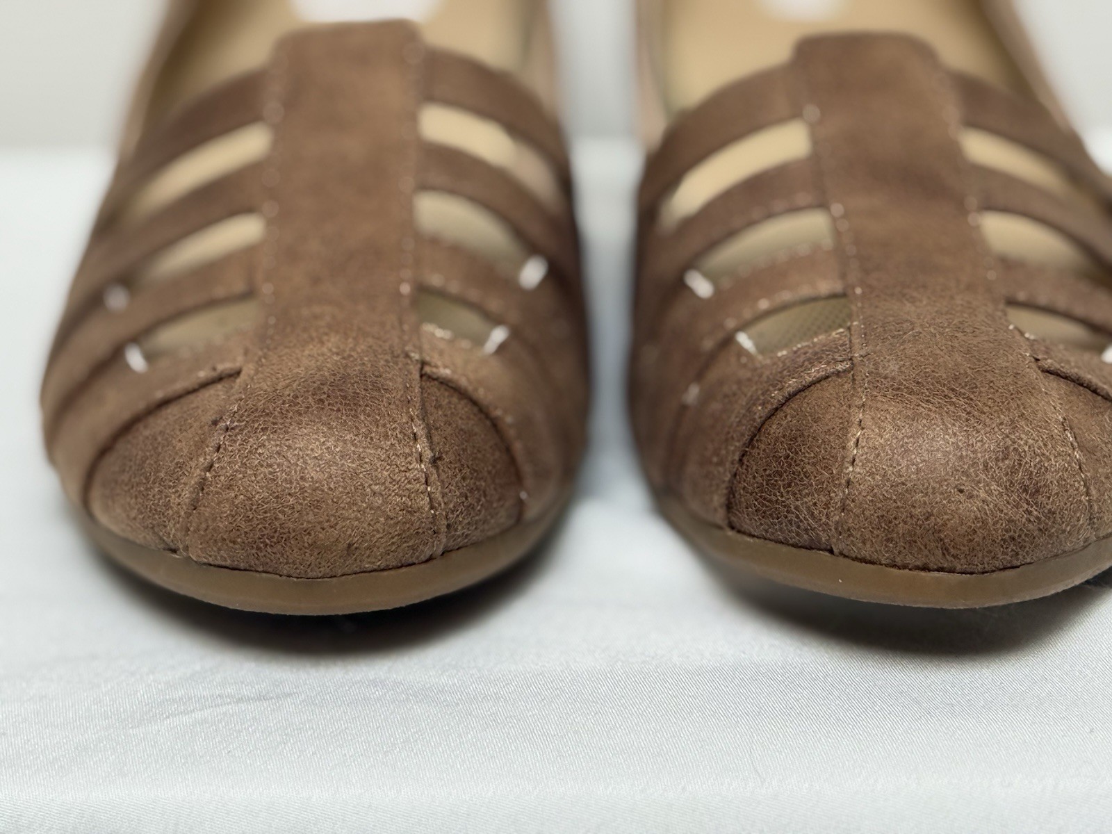 NEW DR SCHOLLS Womens Sustainable Comfort Brown Heels 9.5 Med BE FREE 25.8cm