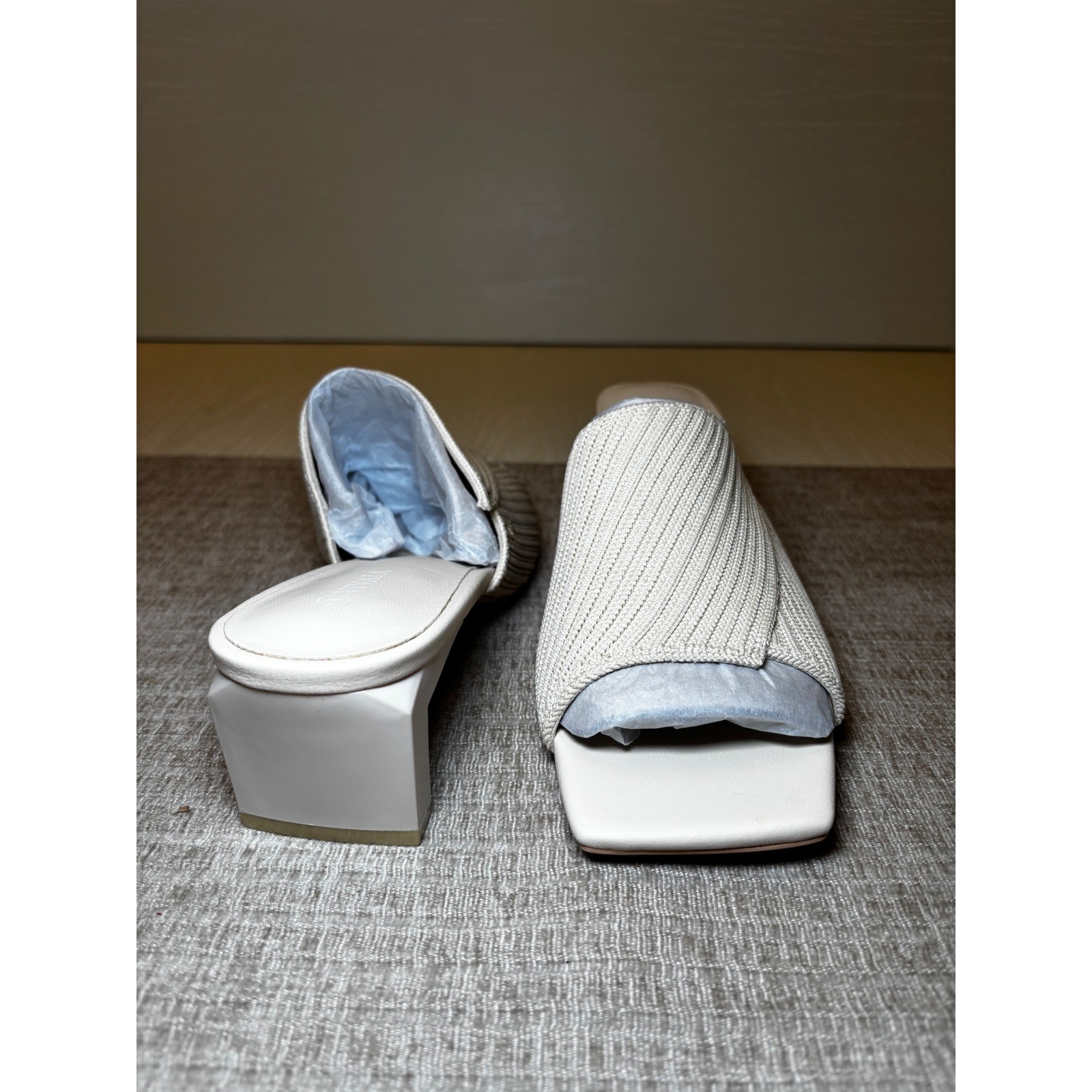 VIVAIA Cream Ivory Knit Heeled Mules – EU 41 / US 9.5