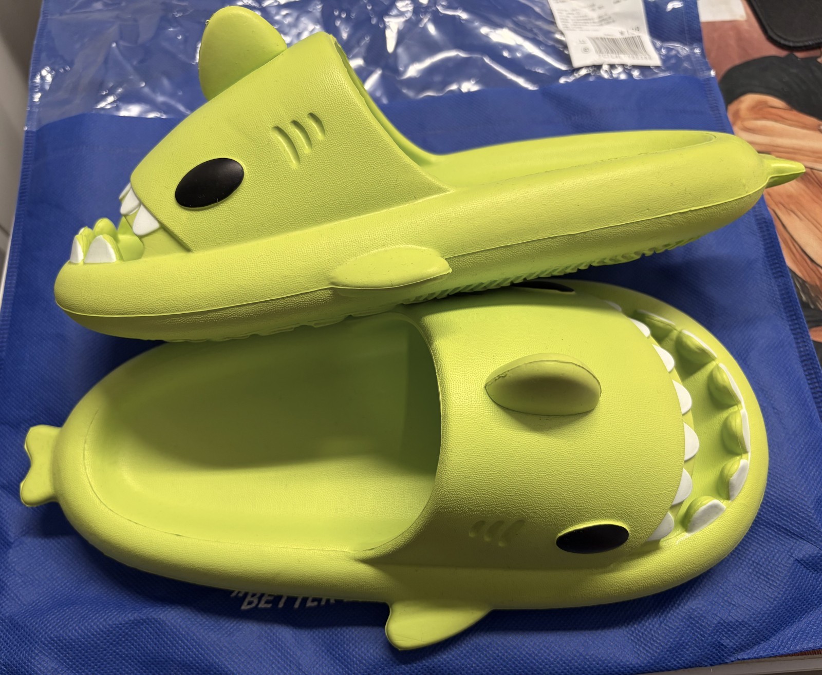 Cartoon Shark Slippers Women/Men – Green
