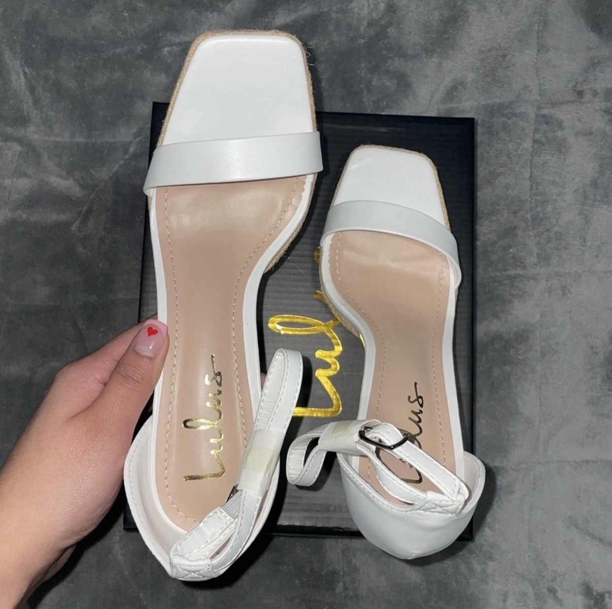 Lulu’s White Platform Ankle Strap Heels