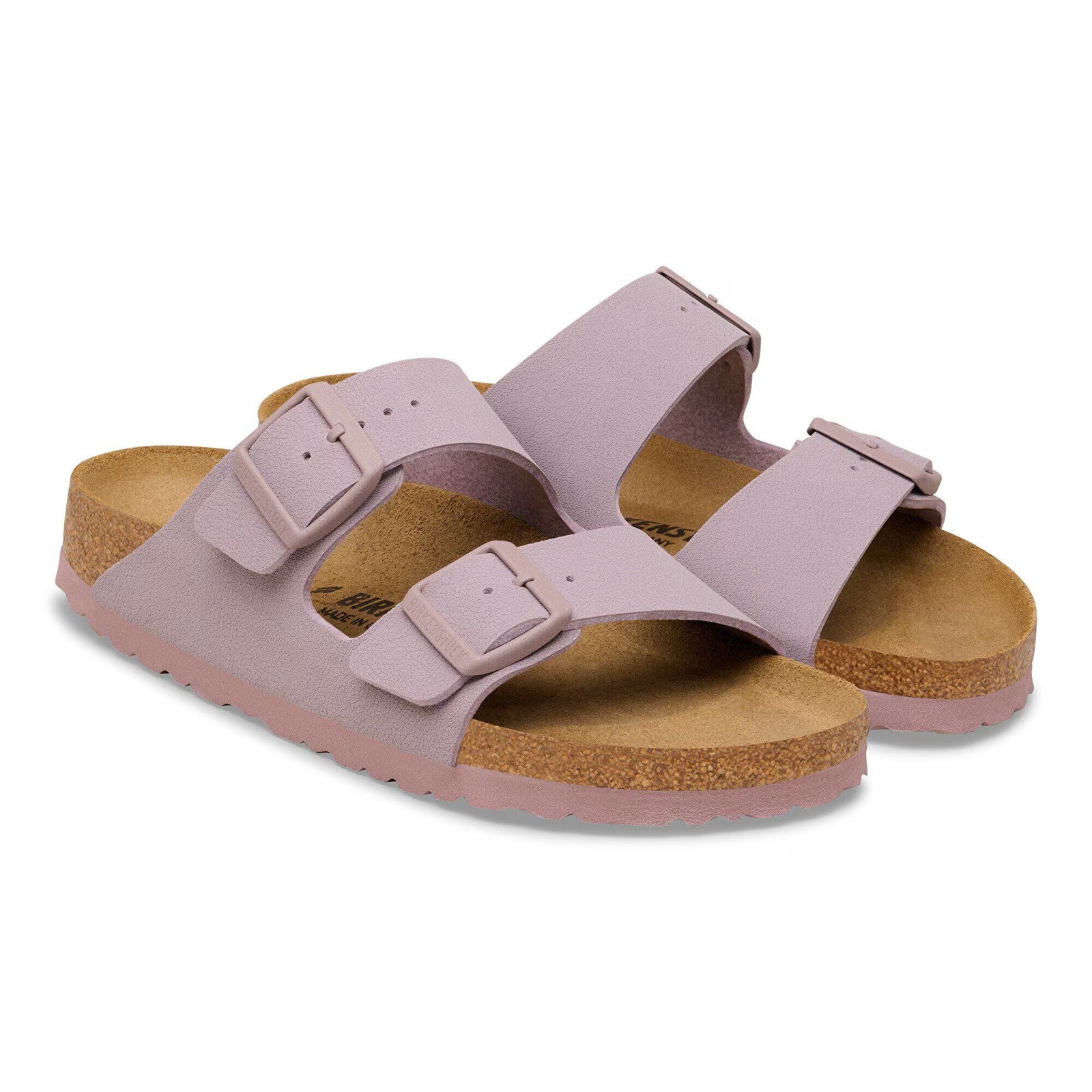 BIRKENSTOCK ARIZONA FADED PURPLE MEDIUM/NARROW WIDTH WOMEN’S SLIDE SANDALS