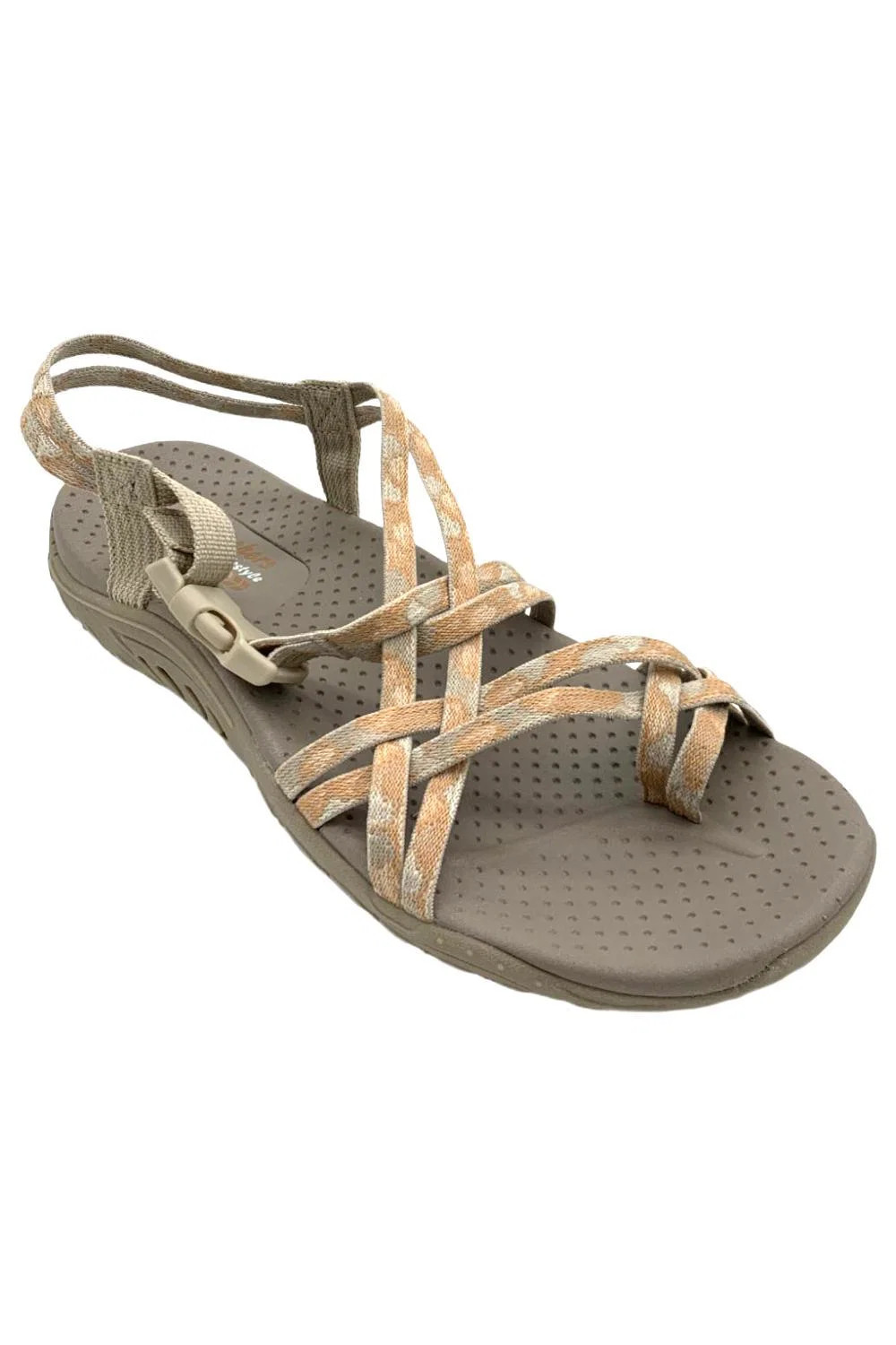 Skechers Women’s Reggae Positive Space Strappy Slingback Sandals Taupe