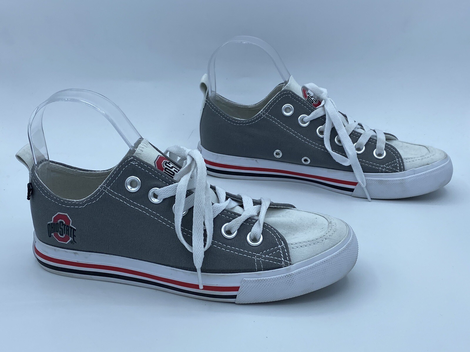 Skicks Ohio State Preowned Womens Gray Canvas «Converse Style»Shoes SIZE 7 M