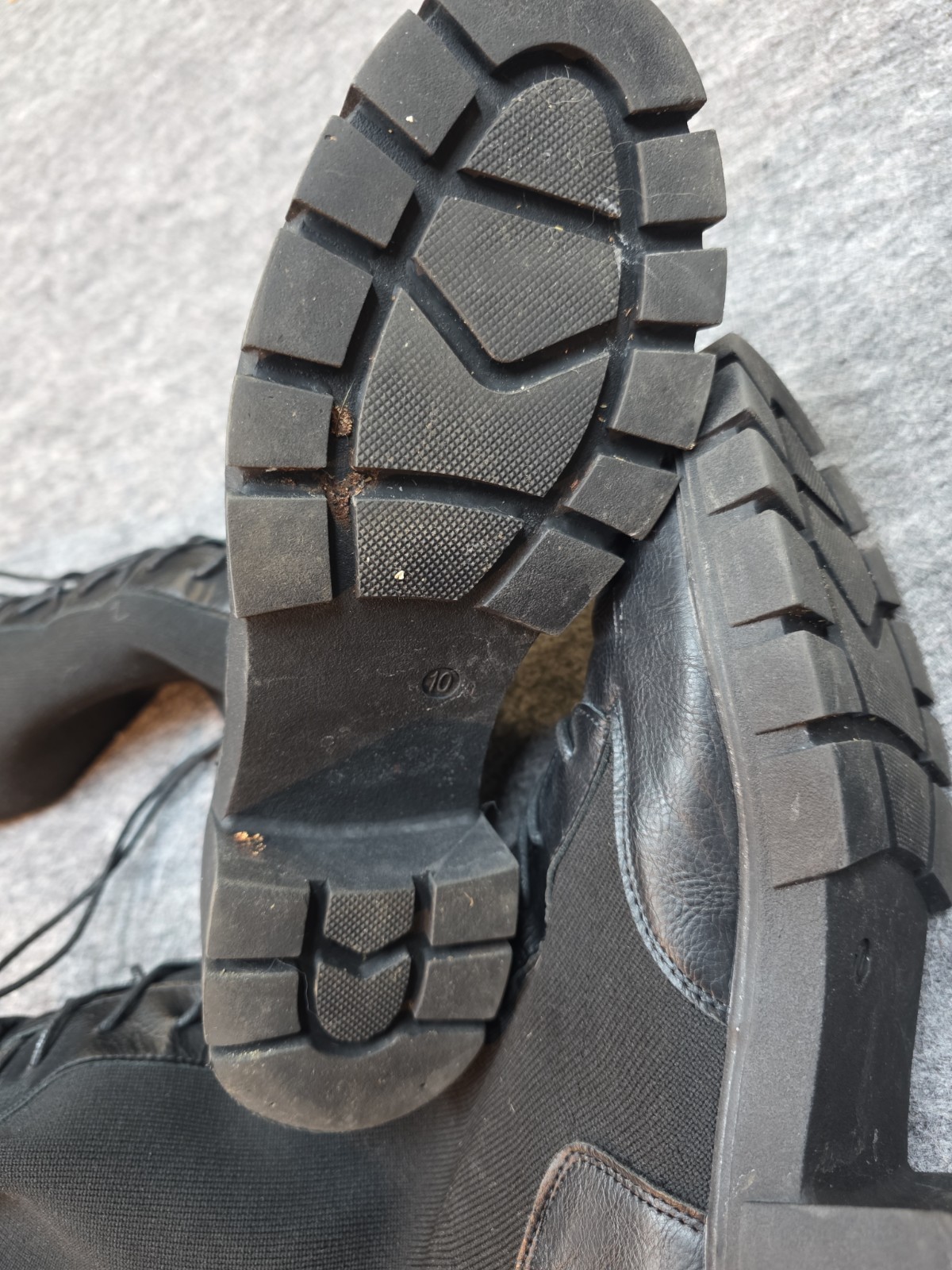 Long Combat Boots Black Size 10
