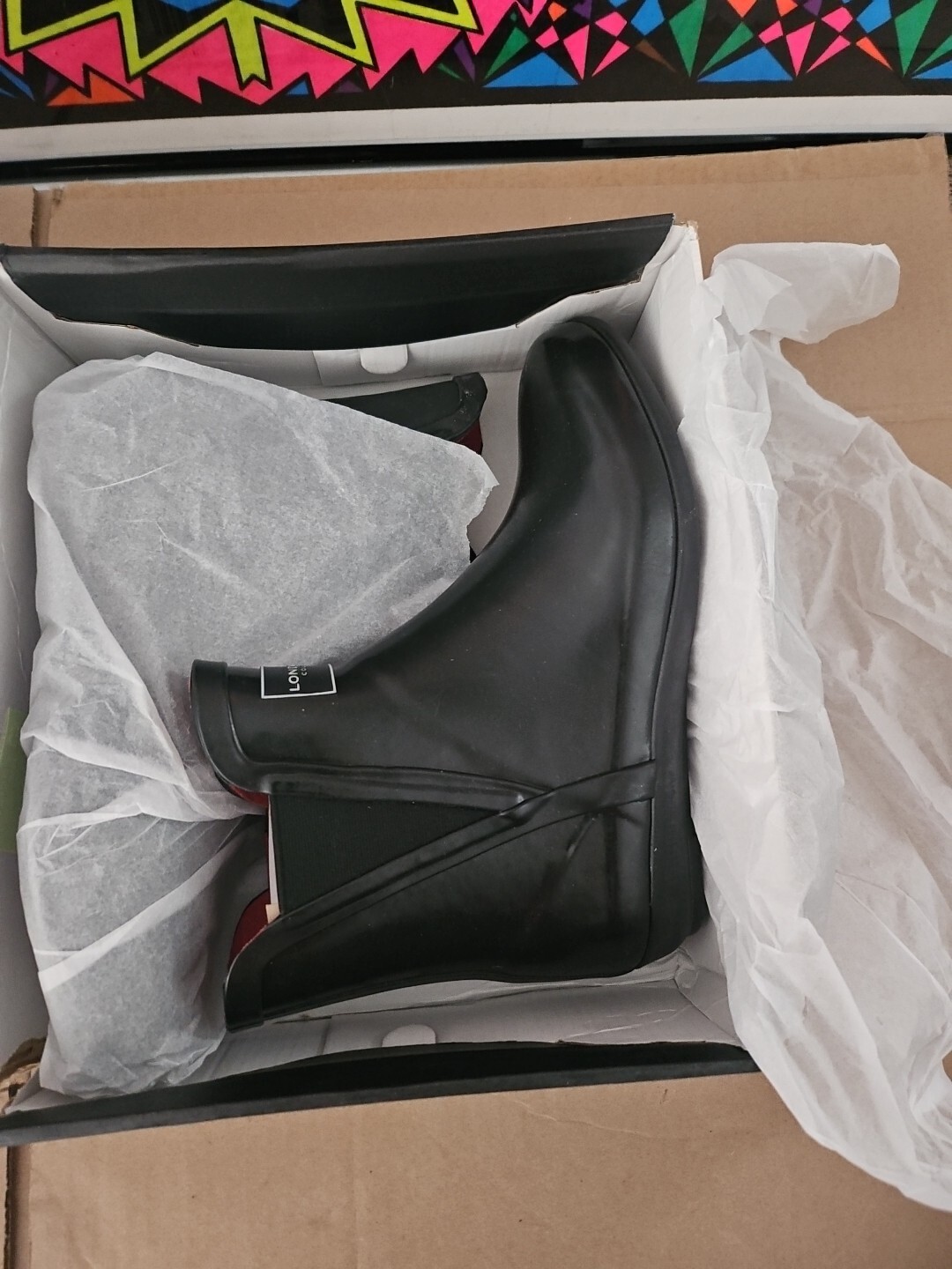NIB London Fog Piccadilly Rain Boots, Women’s Size 8 M,SHINY black (#Trl8)