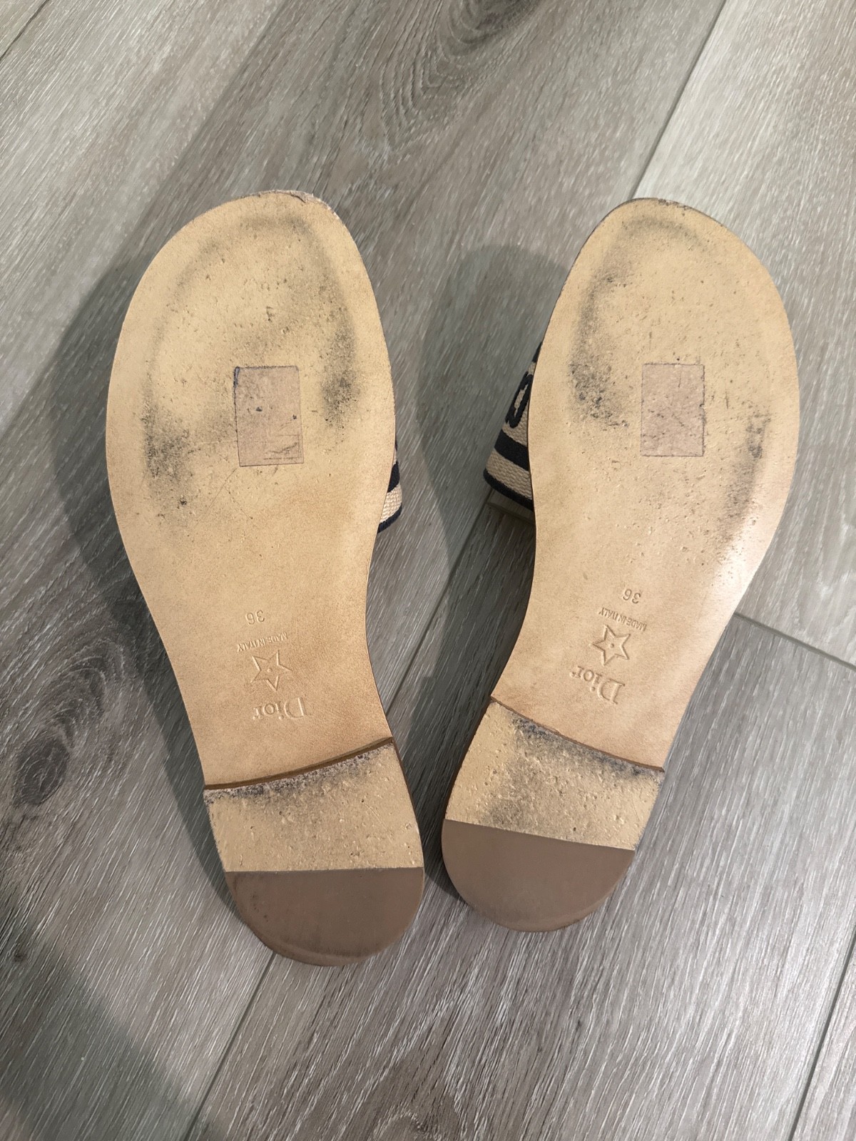 Navy blue and beige Christian Dior Slippers
