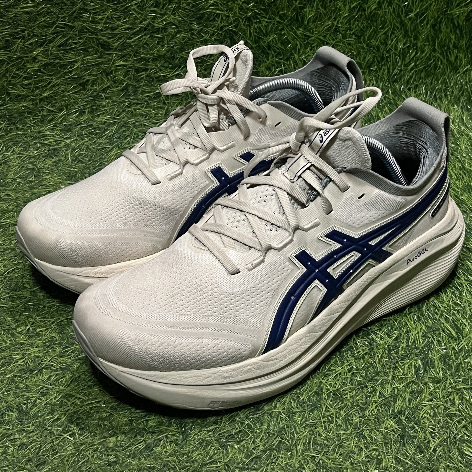 Asics Gel-Nimbus 27 Shoes Women Sz 11.5 Birch Indigo Blue ATC Track Club Running