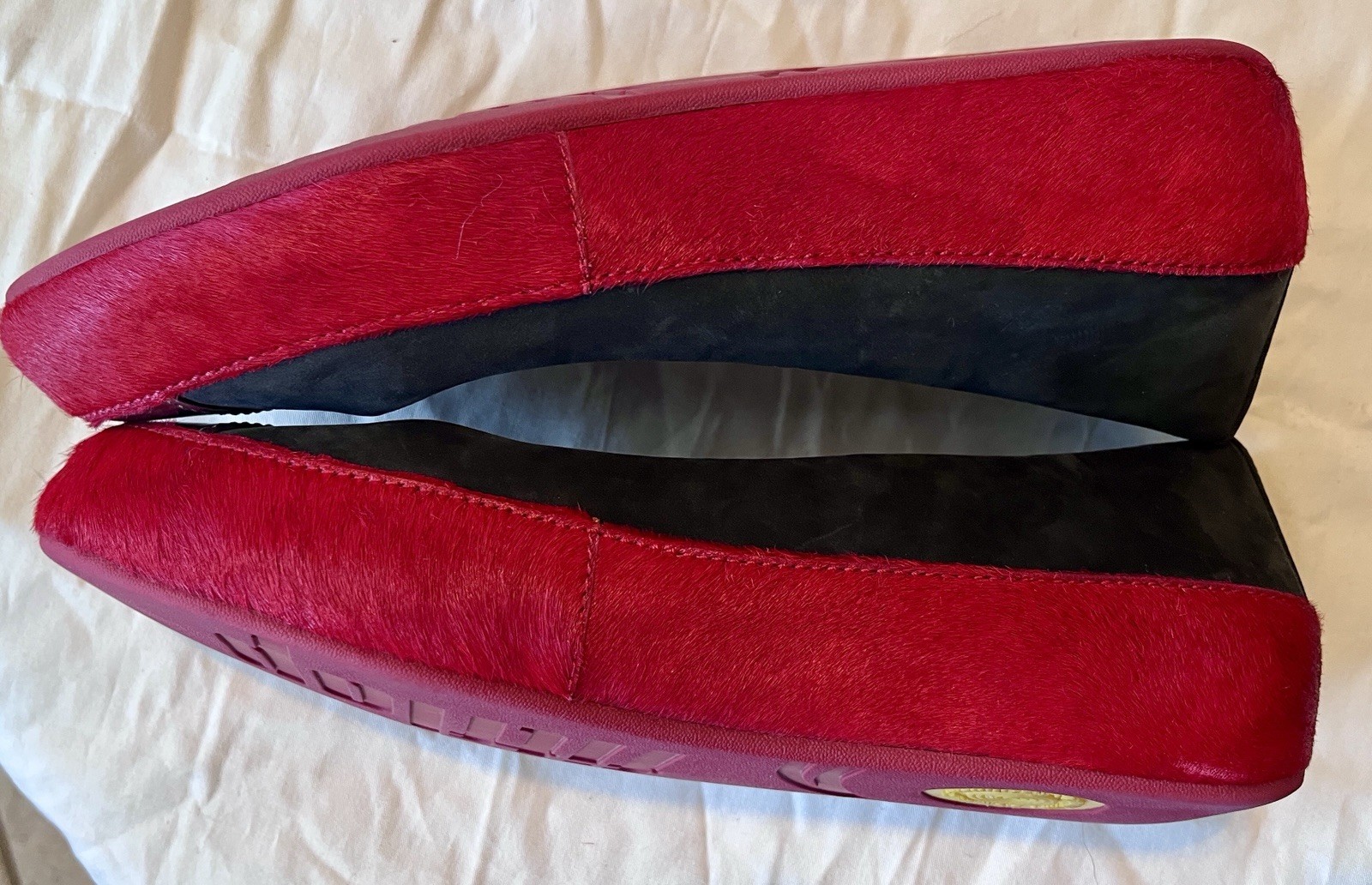 Vintage*Discontinued* Red, Black & Silver FITFLOP Due Shiny Pony Ballerina Pumps