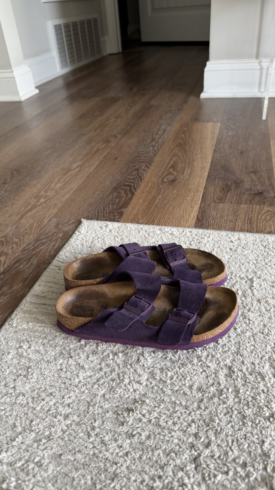 BIRKENSTOCK SUEDE PURPLE SANDALS SIZE 36 MADE IN GERMANY
