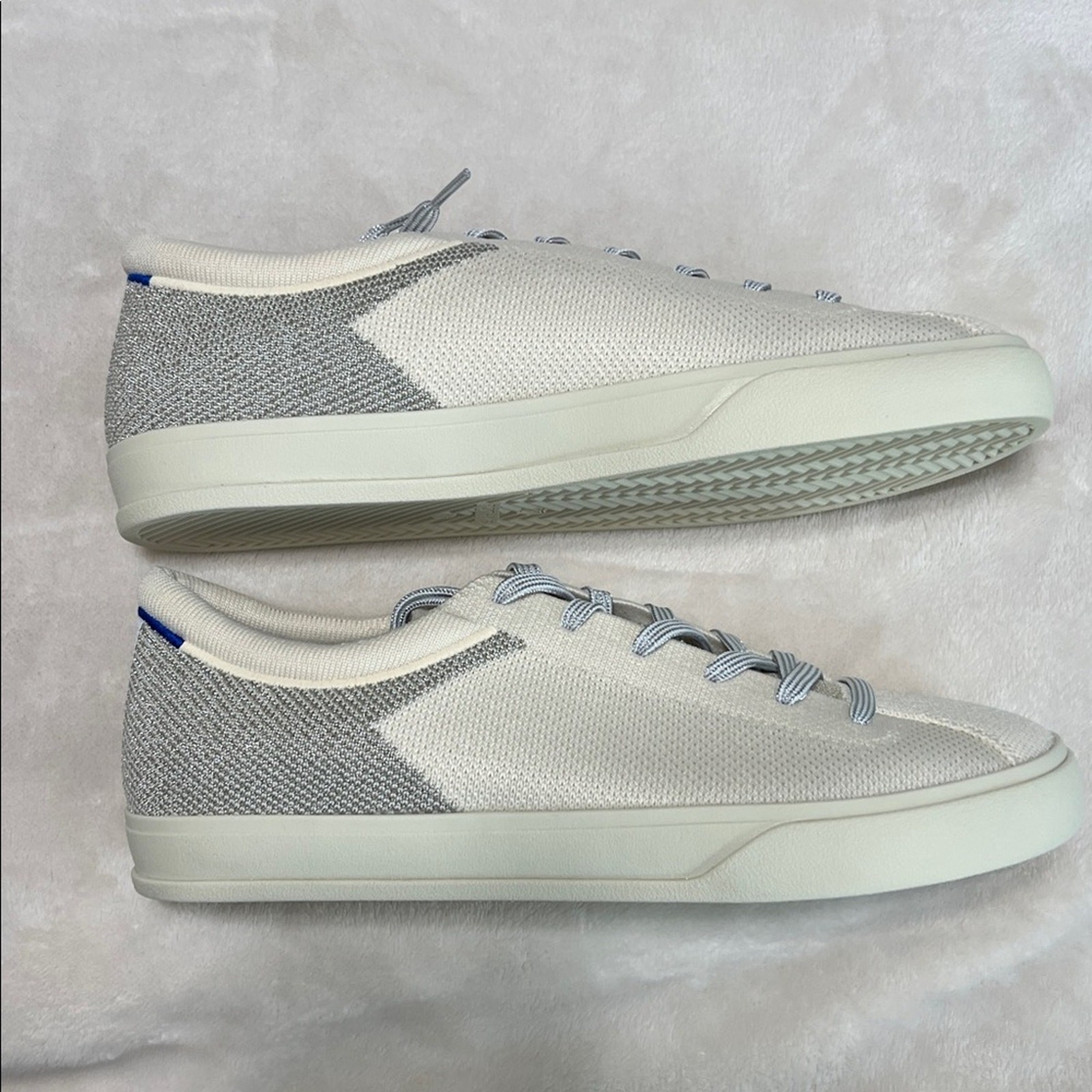 Rothy’s Lace-Up Sneakers Diamond Twill Cream Size 11.5 NIB