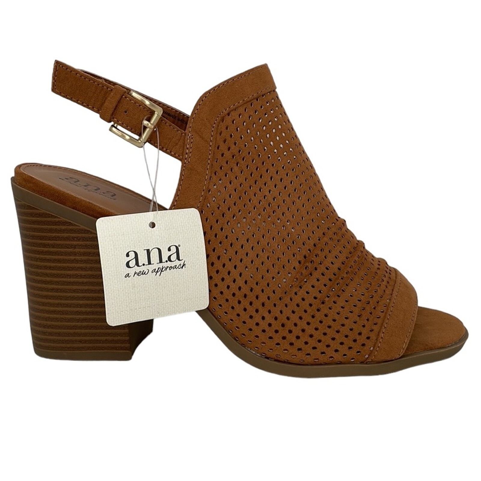 a.n.a Heels Shoes Sandals Women’s 9.5 M Medium Cognac Brown NWT Madelyn