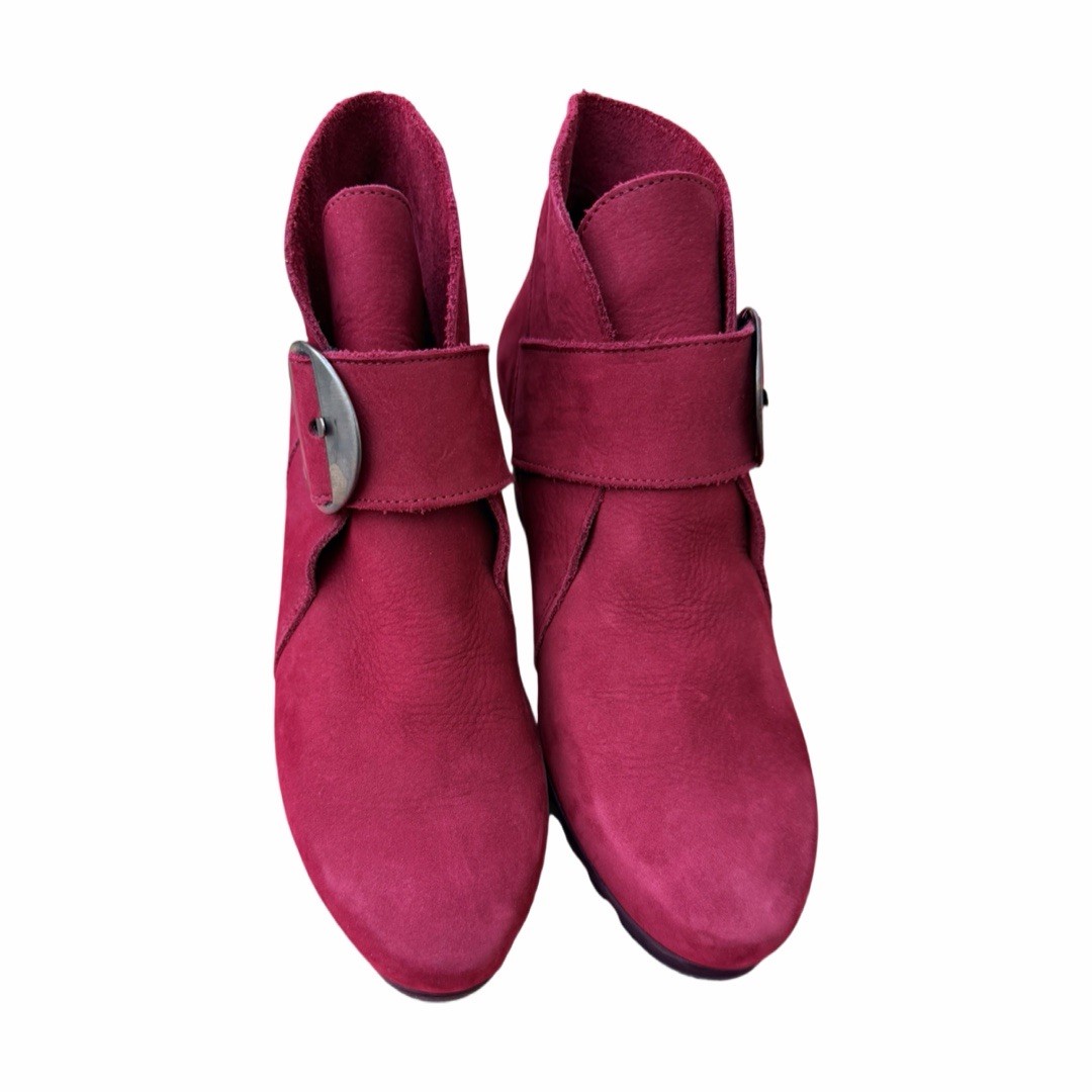 Arche Larrie Women’s Red Leather Wedge Ankle Boots