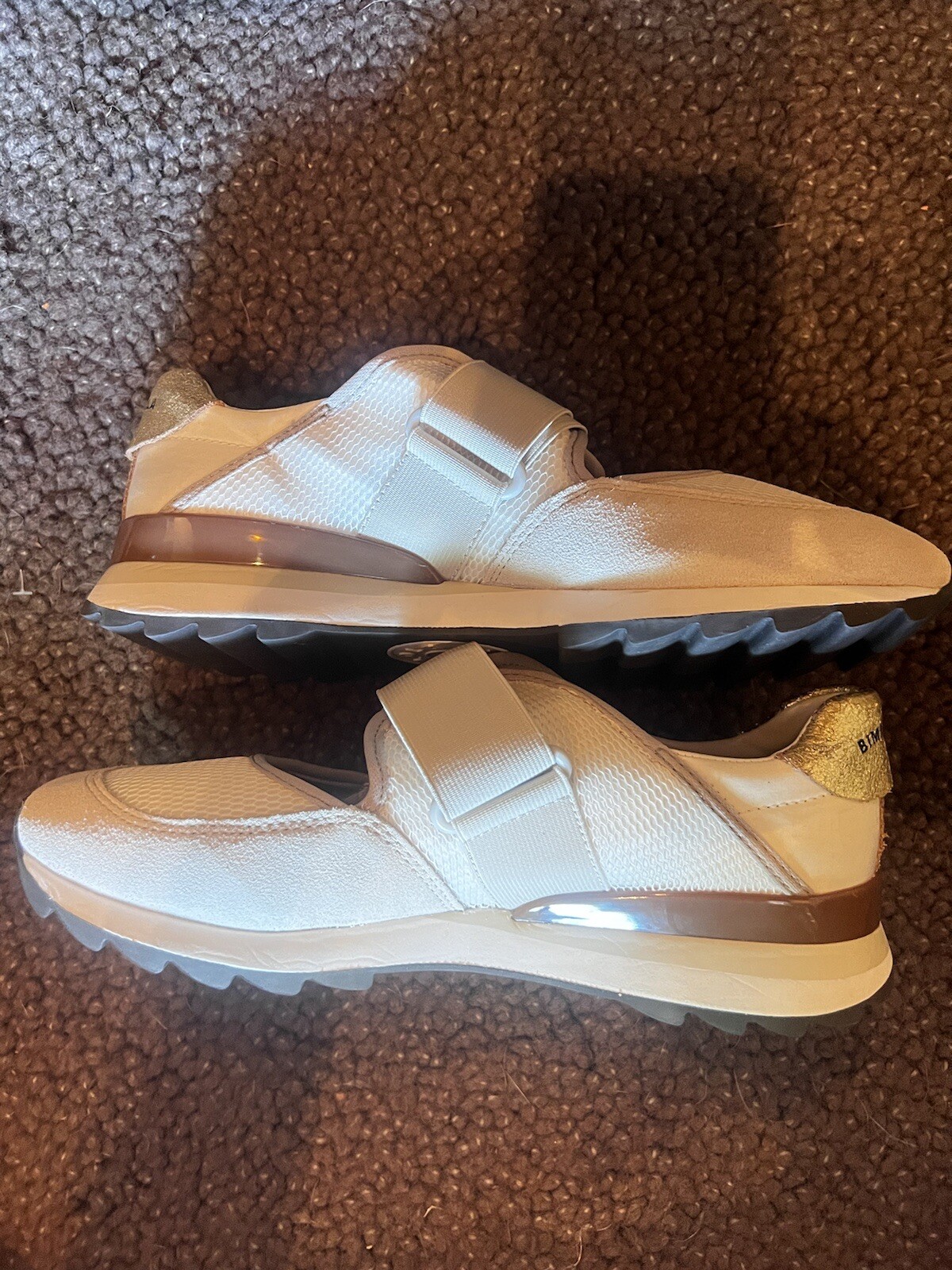 NEW Bimba Y Lola Technical Sneakers Nude Taupe Brown Trainers 39/8 NWOB