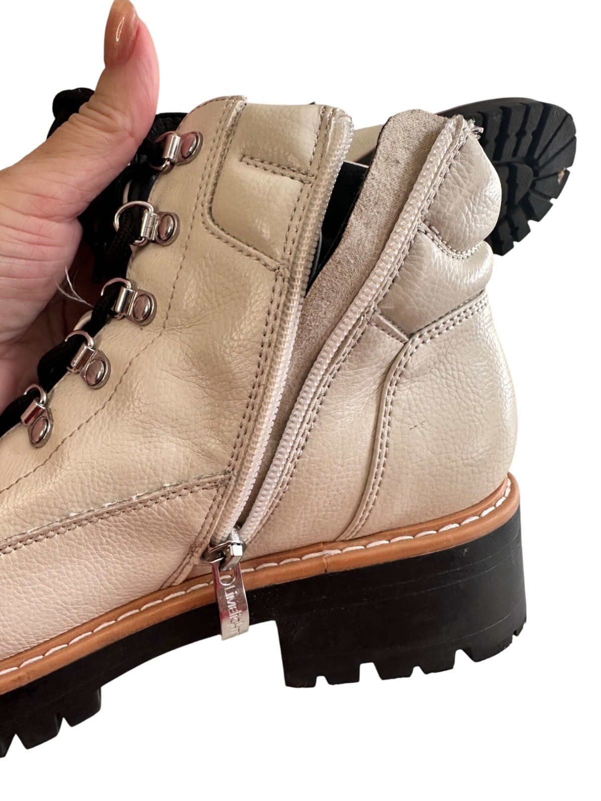 Limelight Kennedy Size 7 Womens Rugged Lace-Up Zip-Up Combat Boots