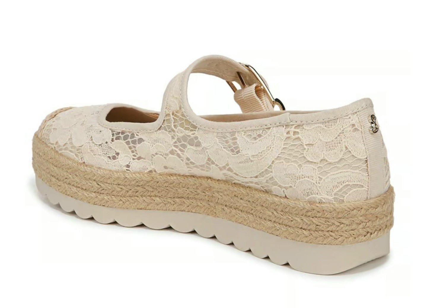 Sam & Libby Isla Espadrille Ecru Lace Mary Jane Platform Shoes Women’s 9.5 New