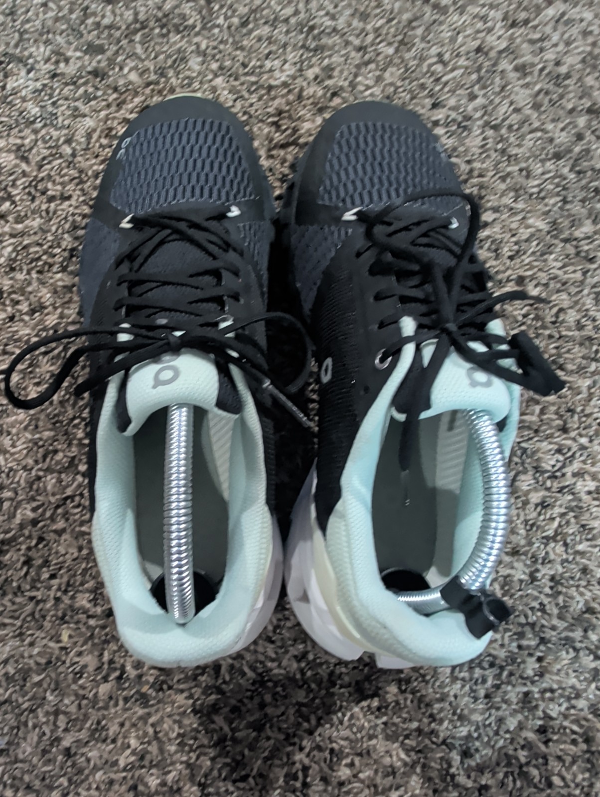 On Cloud Cloudflyer 4 Womens Sz 9 Black White Gray Teal Athletic Running Shoes