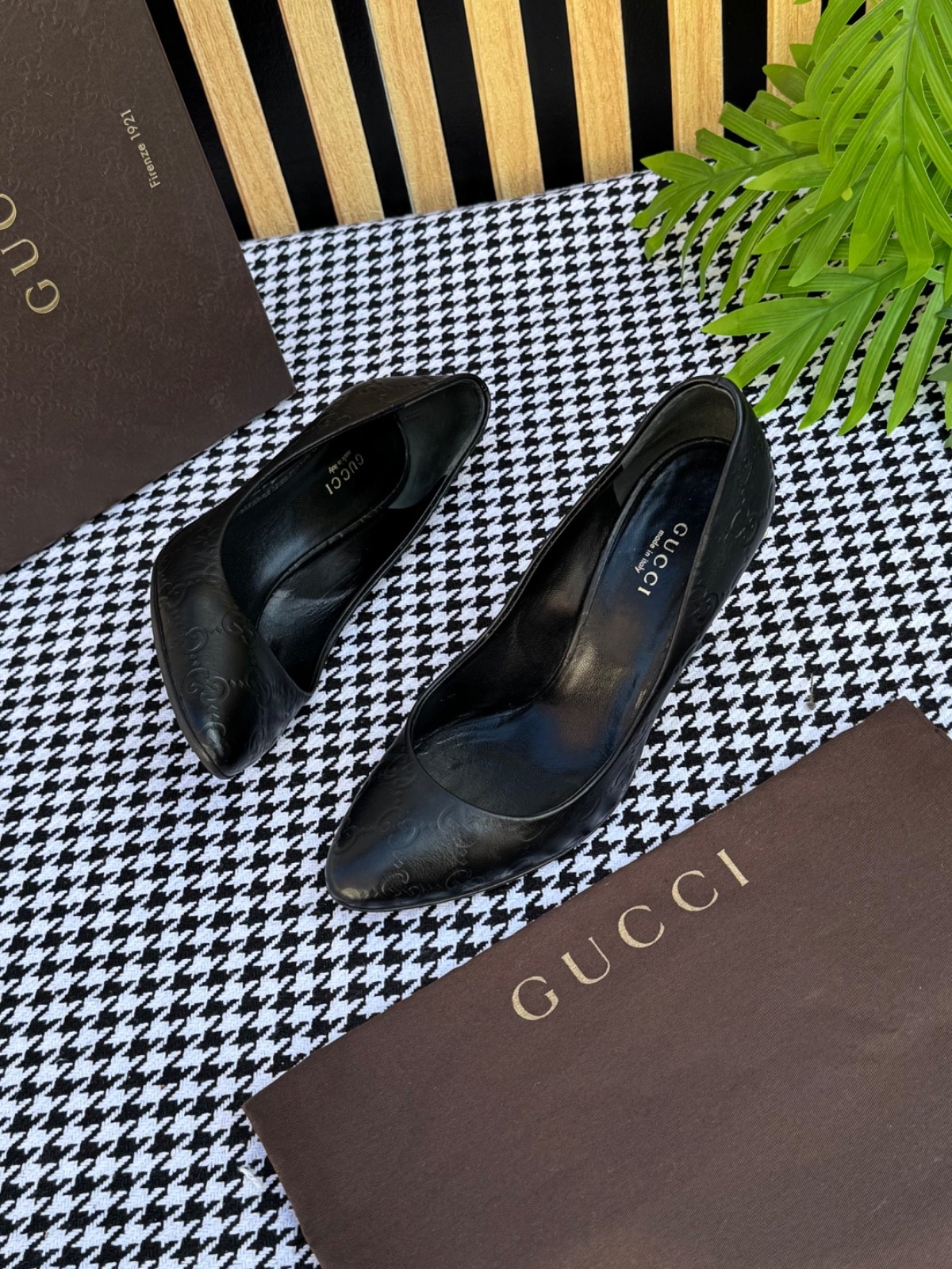 Gucci Women’s Shoes Leather Guccissima Heel 310184 Size US 6 / IT 36 / EU 36