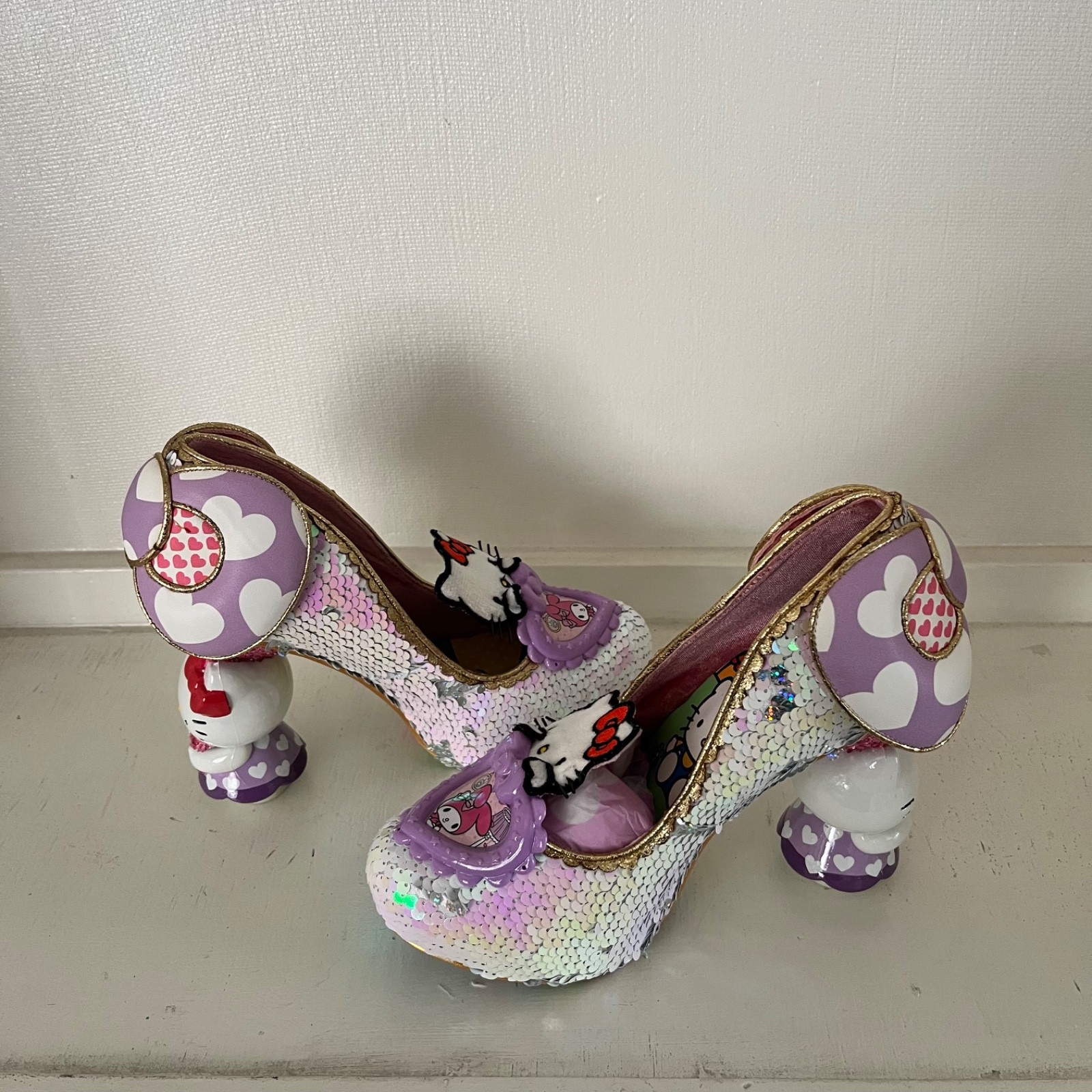Irregular Choice Hello Kitty Star Of The Show Sequin Heels