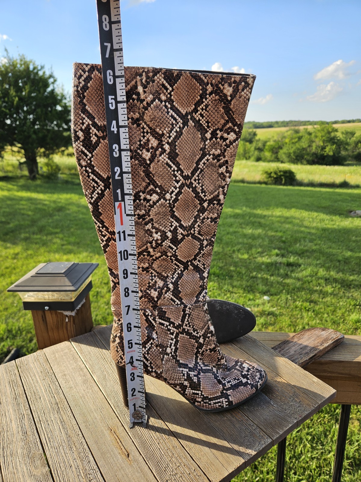 Target brown and beige snake print knee high boots in a US 8 #kneehighboots