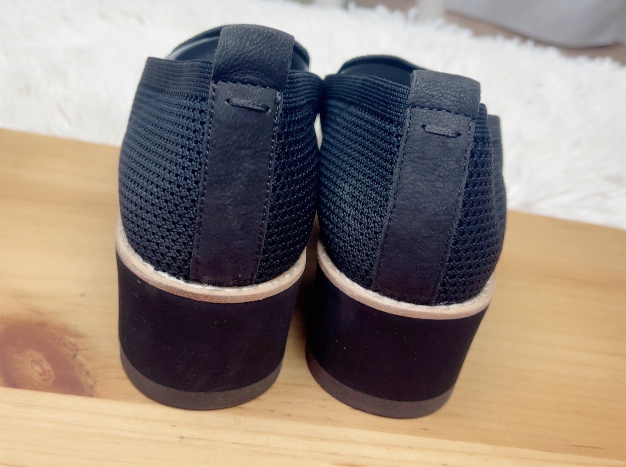 Eileen Fisher Women Ergos Recycled Stretch Knit Platform Loafer Shoes Black 8.5