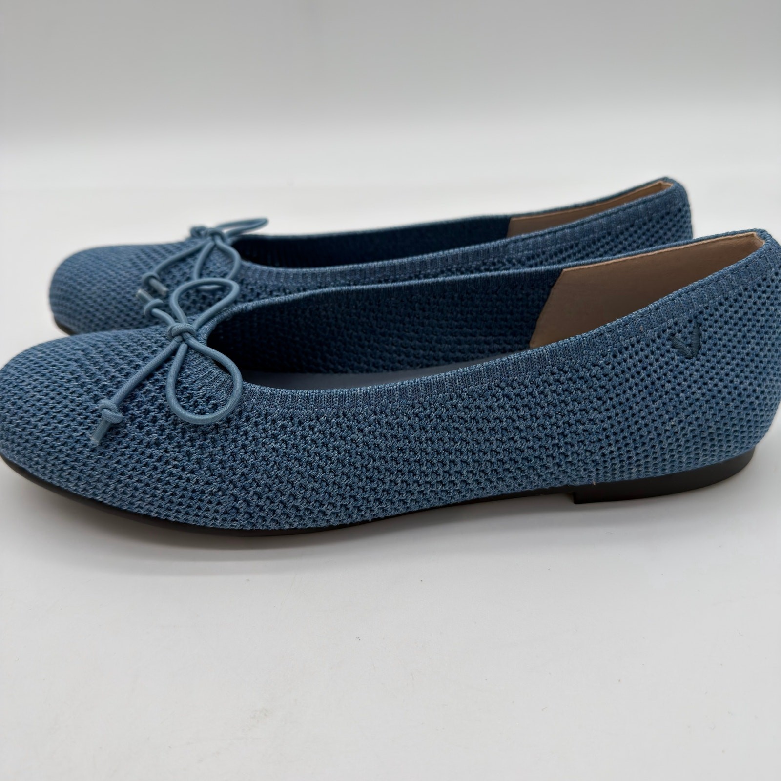 Vivaia Odette Old Money Bendable Perforated Round Toe Loafers Denim Blue 7-7.5