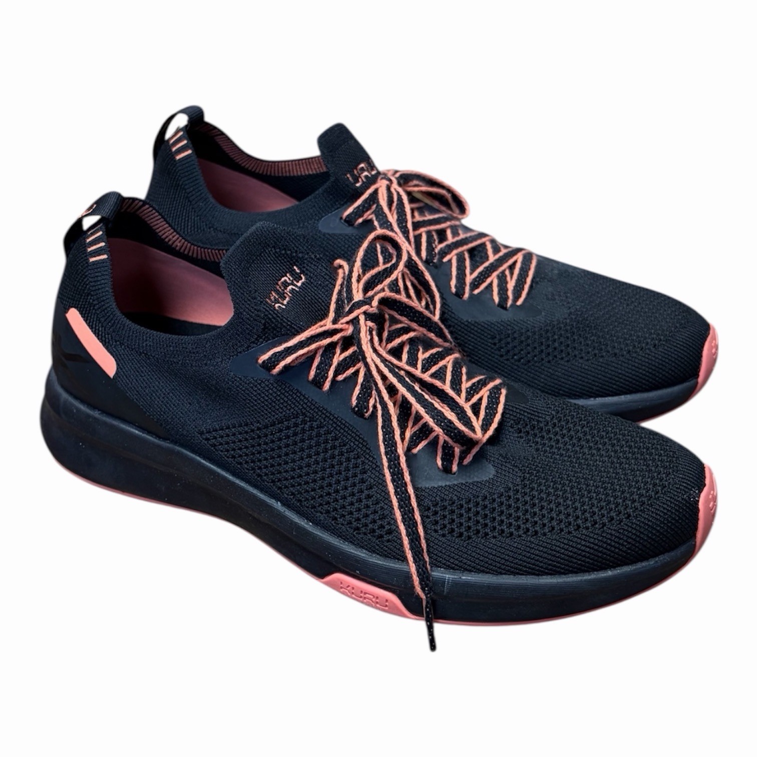 KURU FLUX Black-SoftCoral NOVAKnit EVA Foam Running Shoes Women’s 11 Sneakers