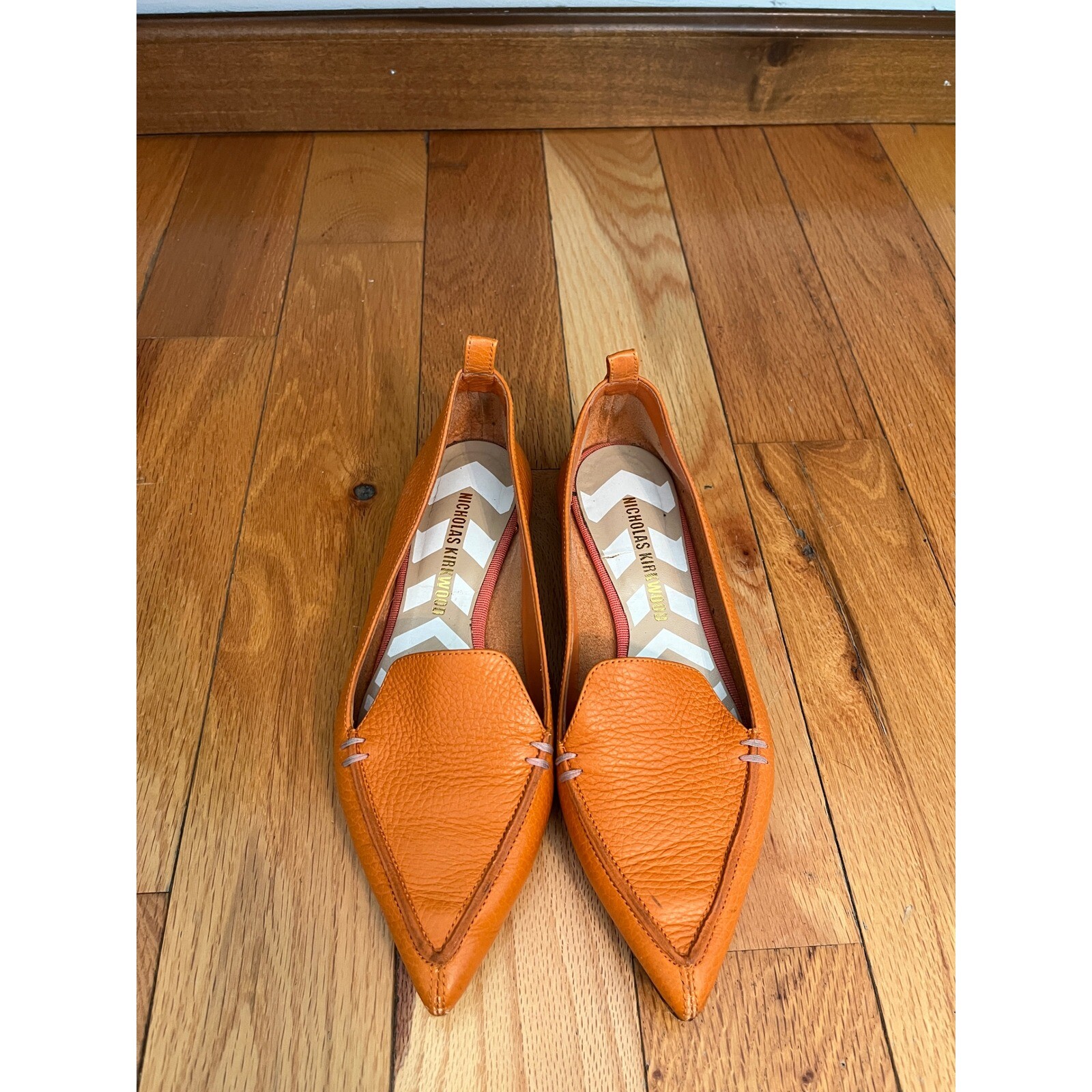 Nicholas Kirkwood Beya Orange Loafers Size 35 Some Wear See Photos