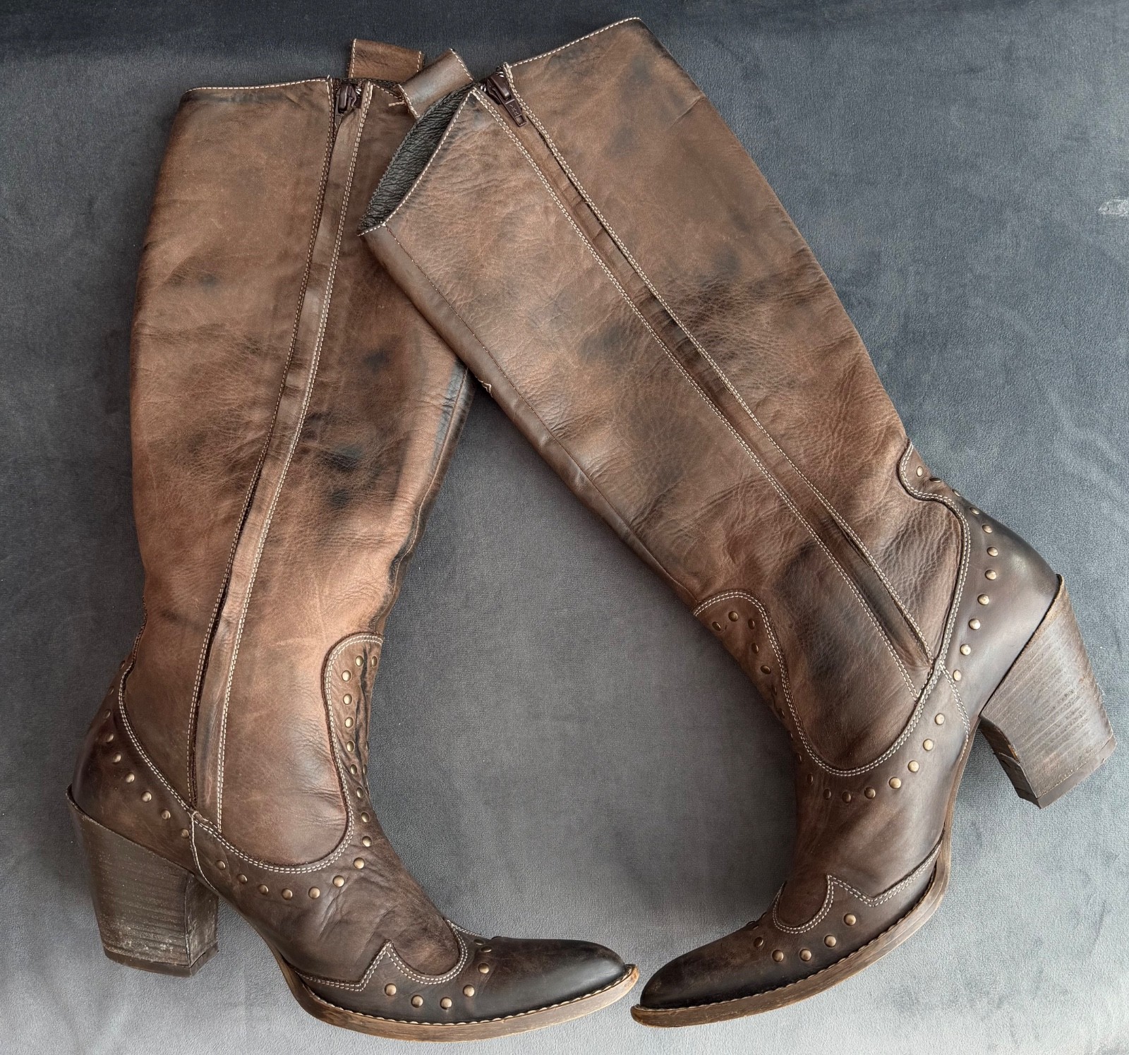 Navyboot Leather Cowboy Boots | Size EU 39 US 8.5 | Western Boho Style |
