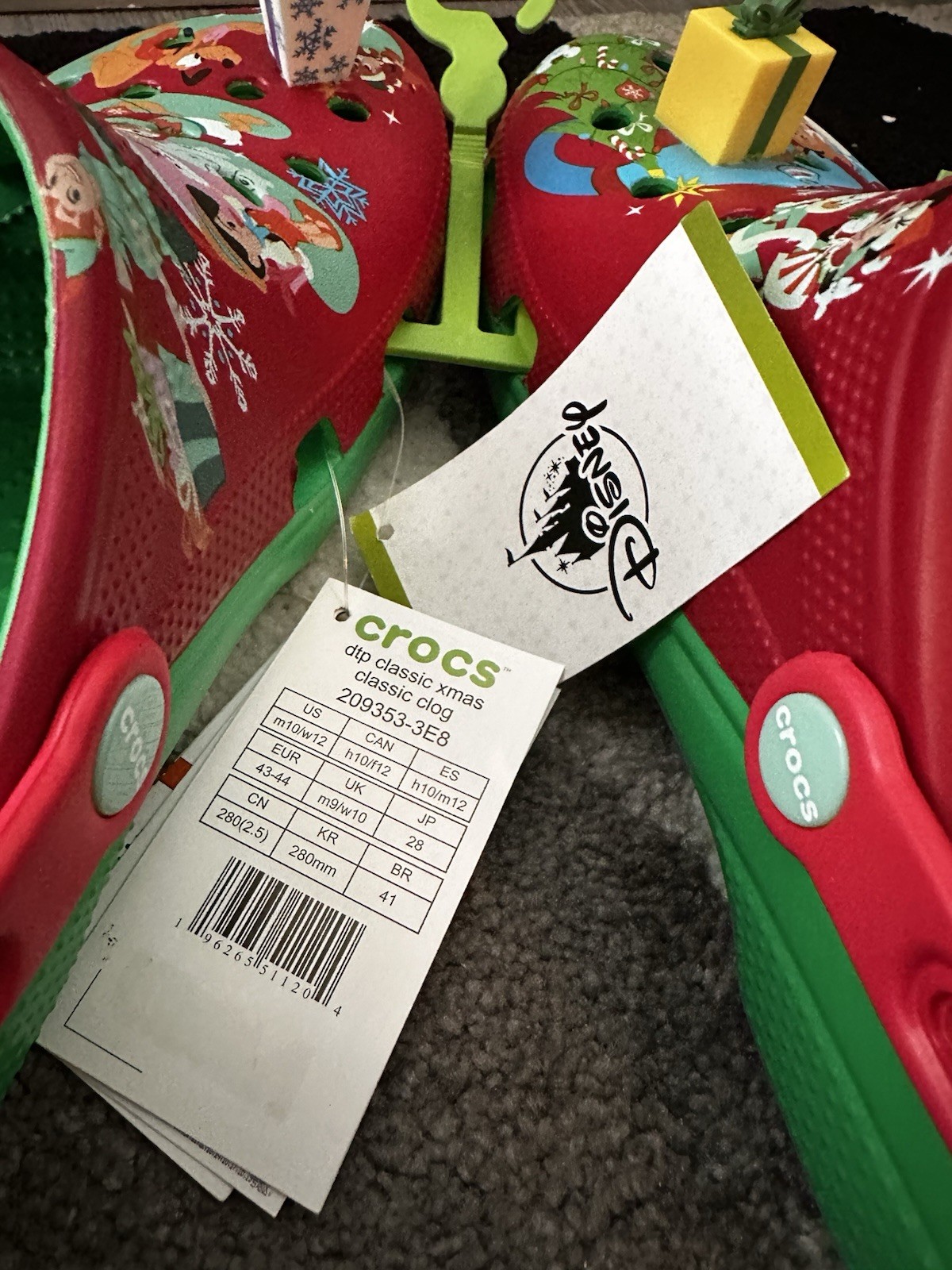 NEW Disney Parks 2023 Christmas Crocs Holiday Mickey & Friends Pinocchio M10/W12