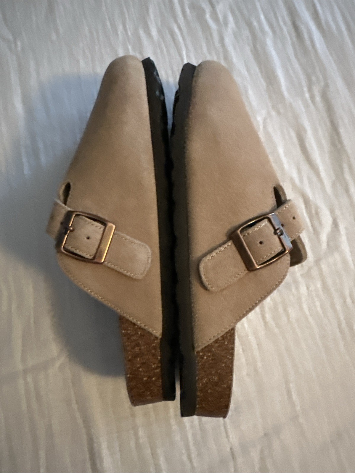 ODOLY Unisex Cork Footbed Slide Sandal Sz 38 With Arch Support