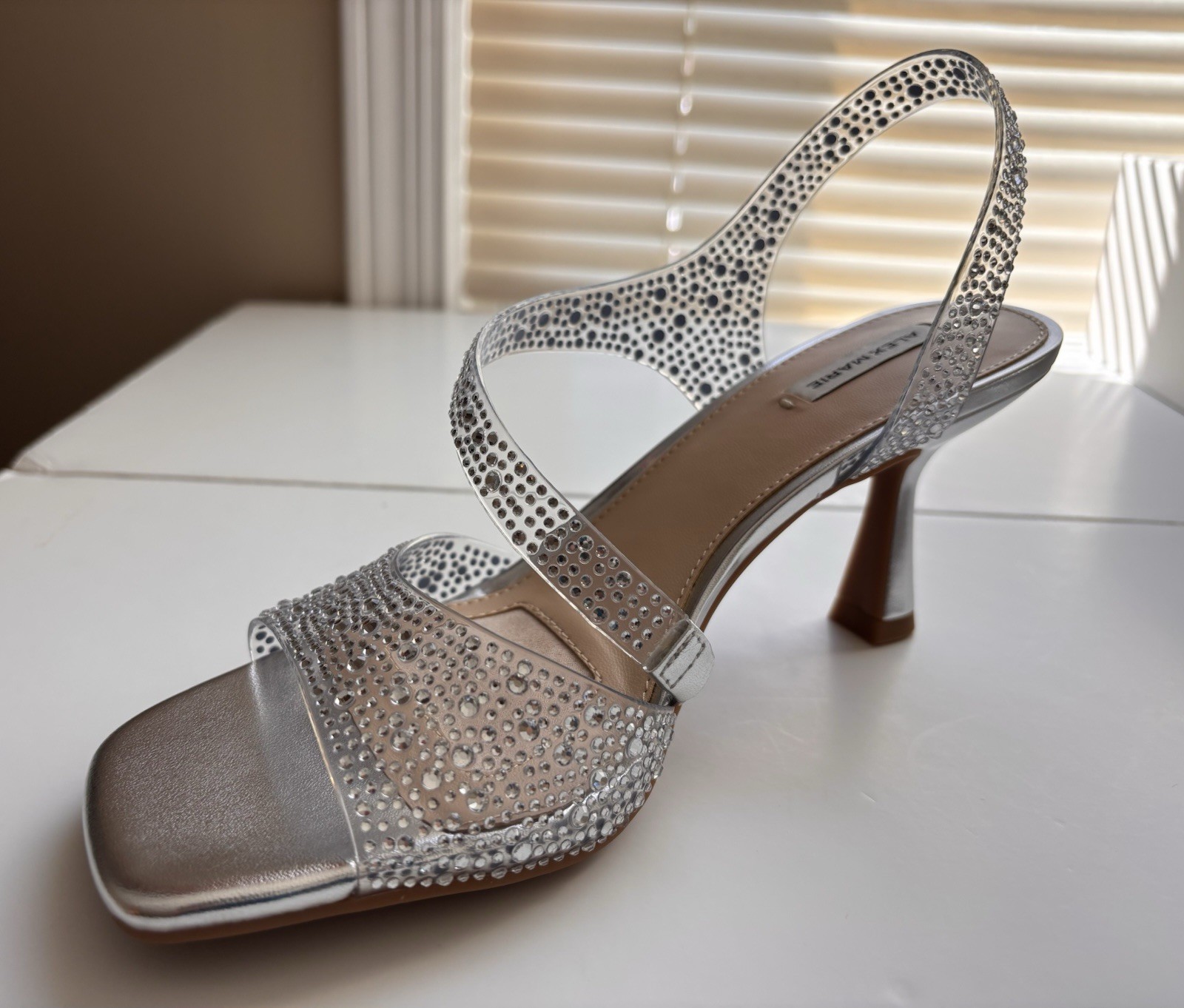Silver Clear Rhinestone Evening Party Wedding Shoes Alex Marie Sutton