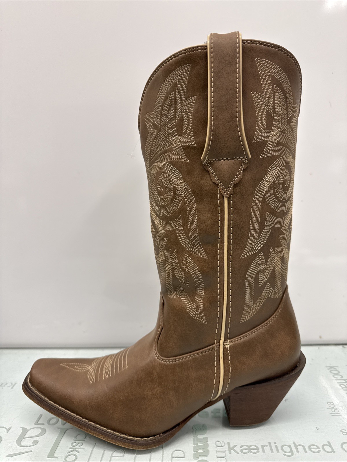 Durango 12″ American Flag Buckle Western Brown Leather Boots Women’s Size 8M.